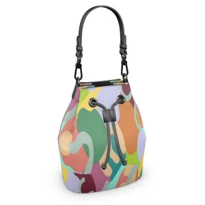 Abstract Wild Luxury Leather Bucket Bag