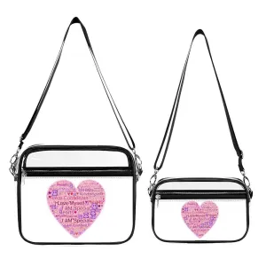 Affirmation Heart Two piece Satchel Clear Tote bag Set