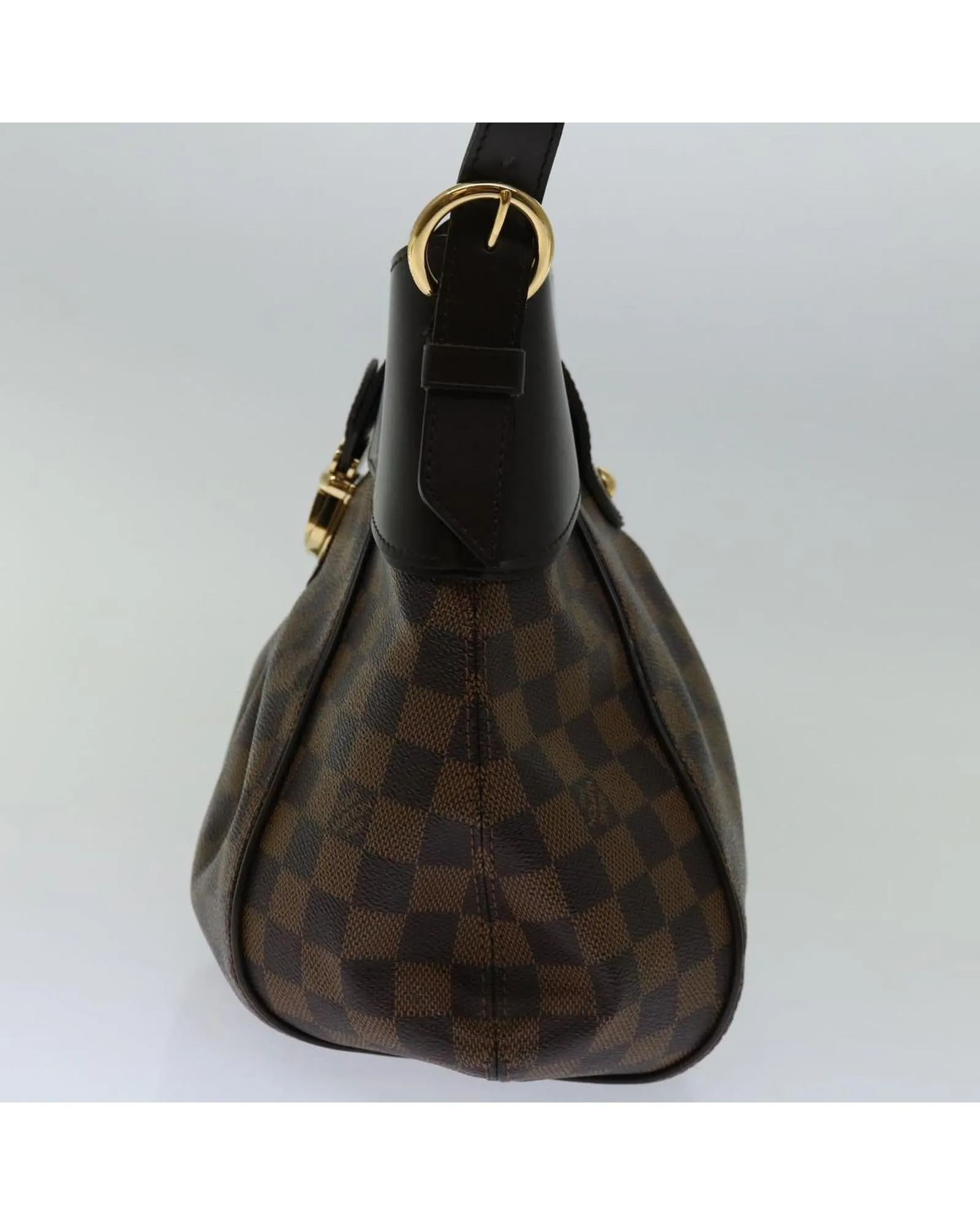 Authentic Louis Vuitton Damier Ebene Shoulder Bag with Flap Closure