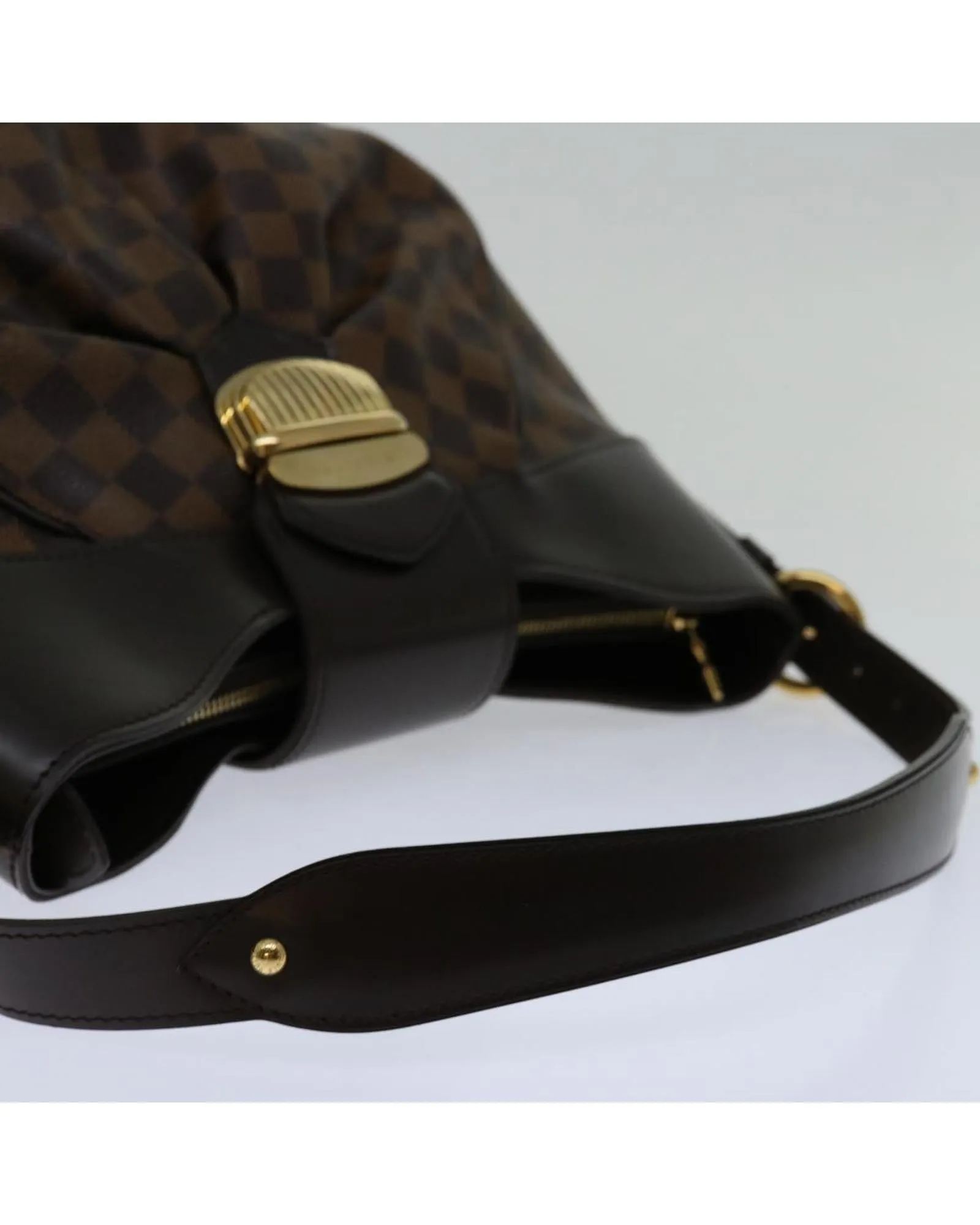 Authentic Louis Vuitton Damier Ebene Shoulder Bag with Flap Closure