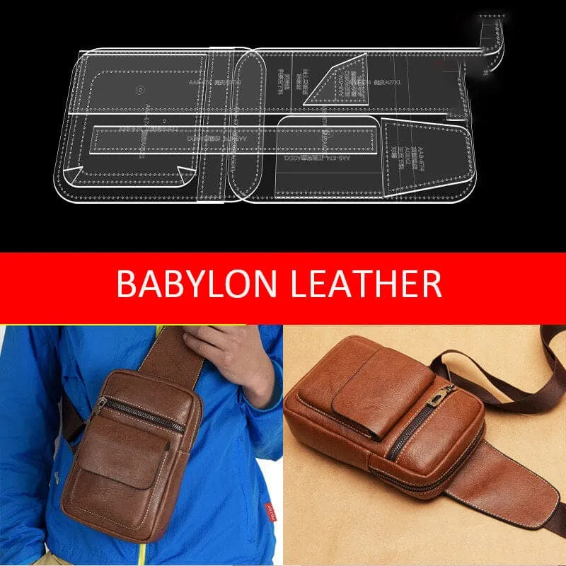 BABYLON™ Leather Men's Sling Bag Pattern AAB-674