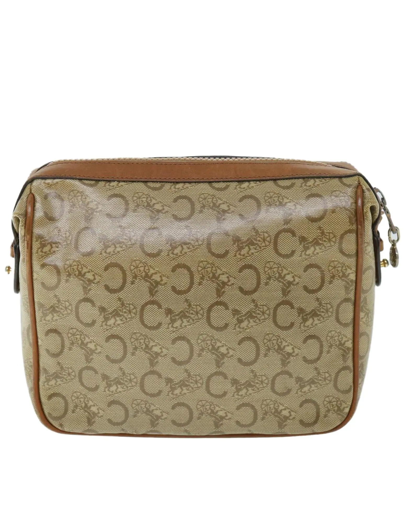 Beige Coated Canvas Clutch Bag - C Rank