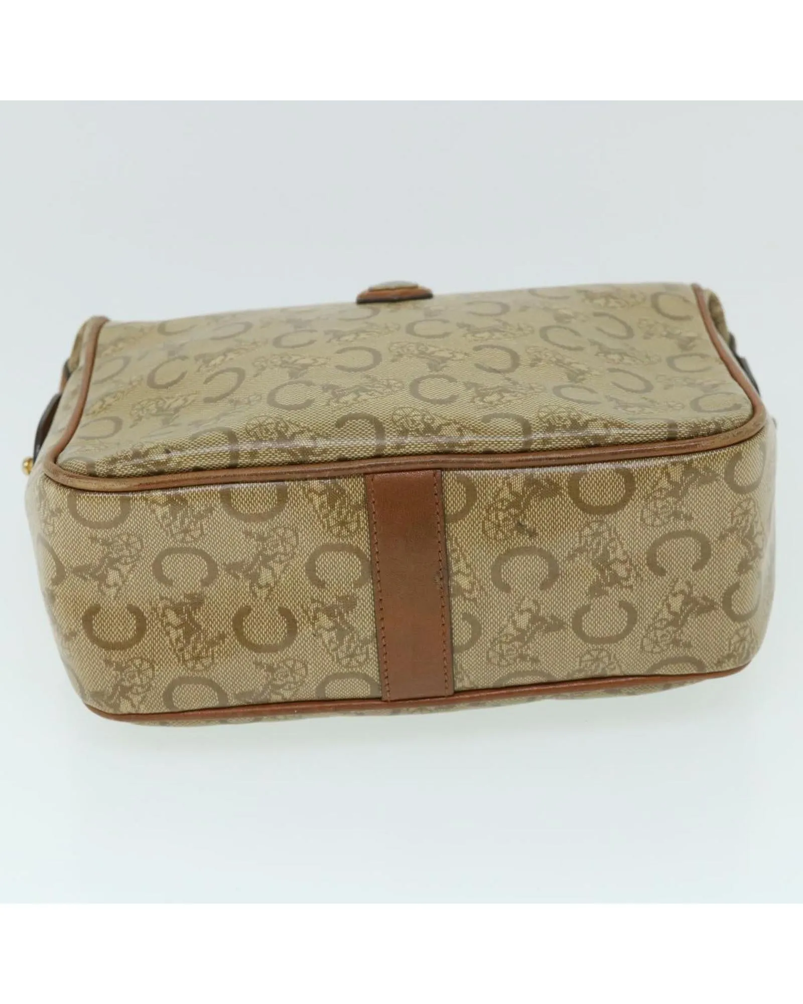 Beige Coated Canvas Clutch Bag - C Rank