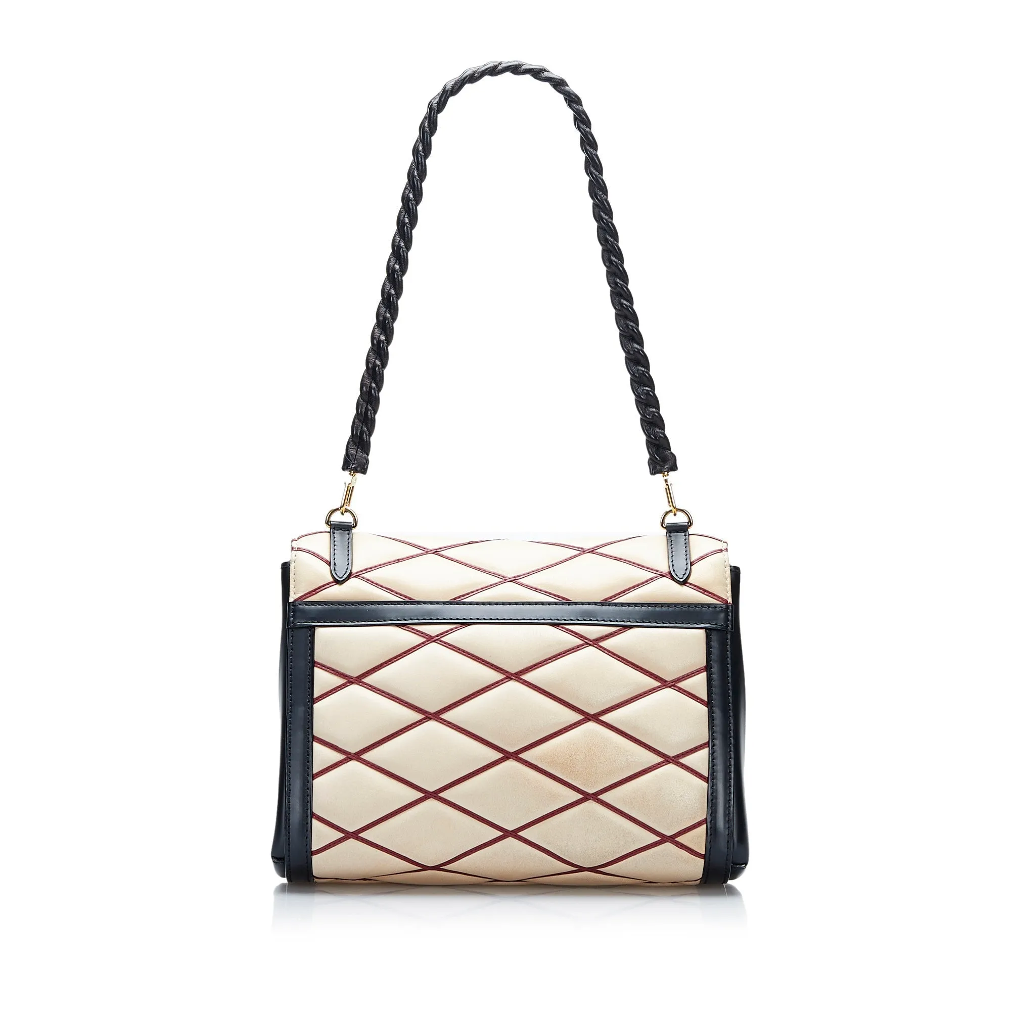 Beige Louis Vuitton Malletage Pochette Flap Bag