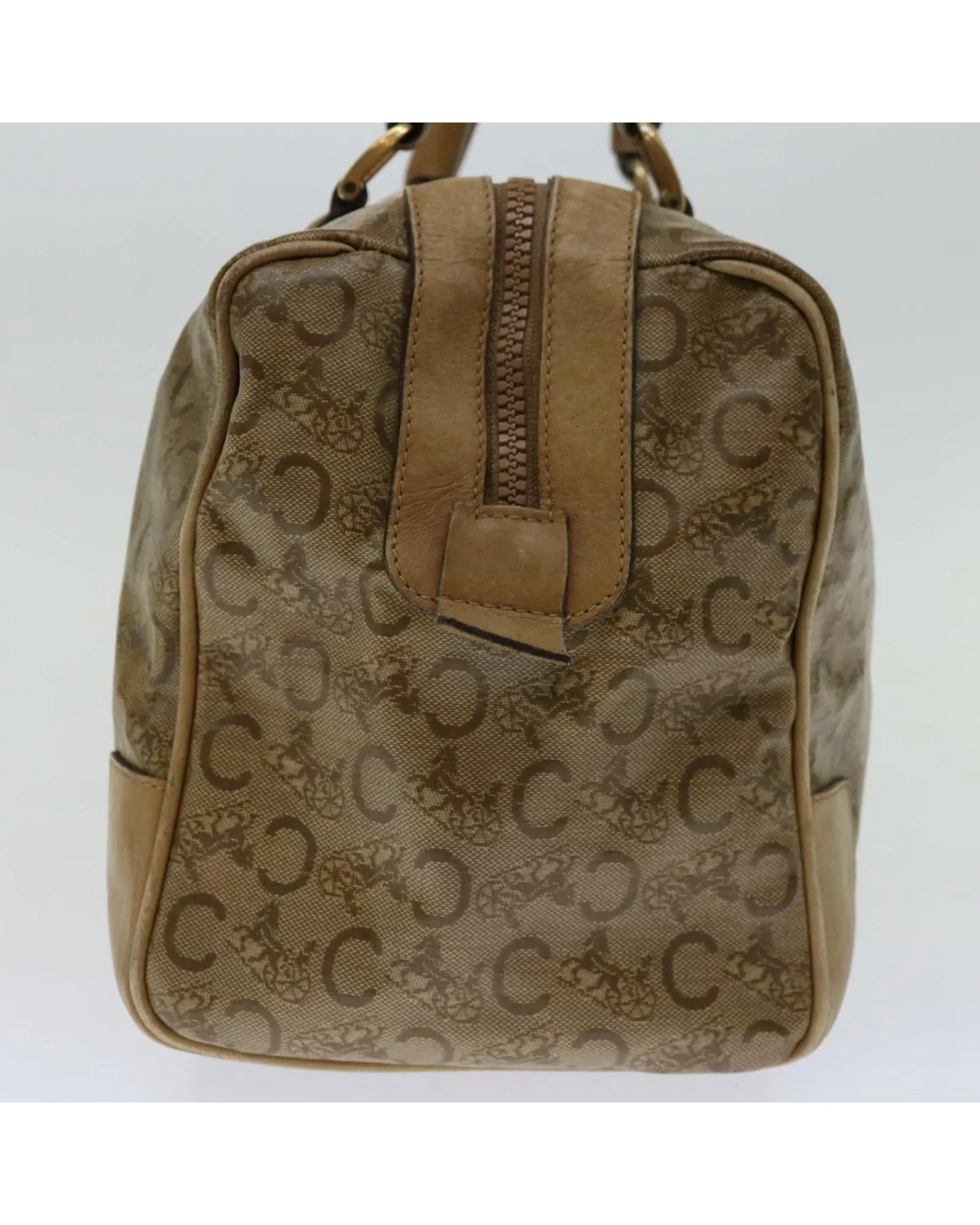 Beige Macadam Canvas Boston Bag