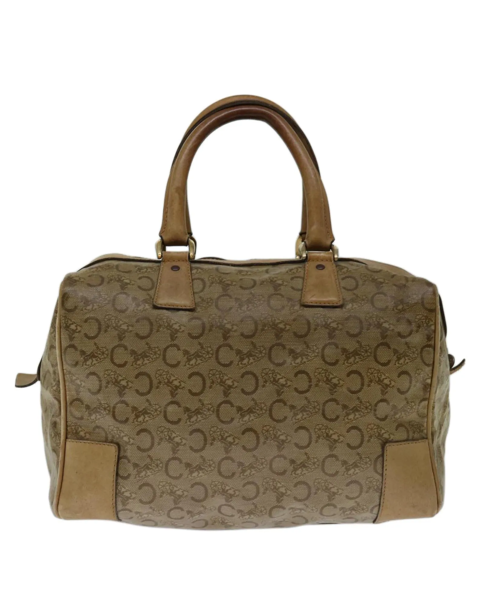 Beige Macadam Canvas Boston Bag