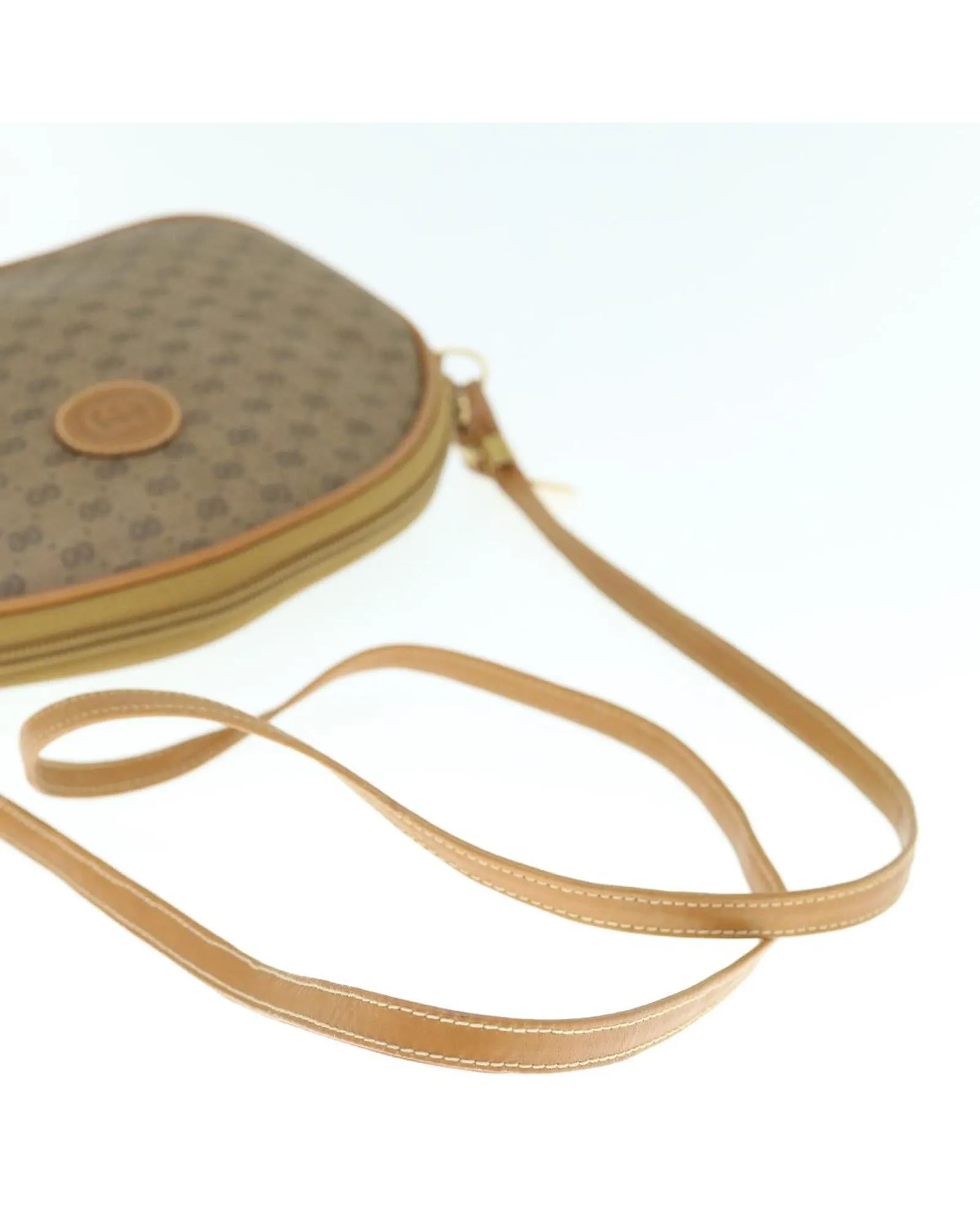 Beige Micro GG Supreme Shoulder Bag in PVC Leather by Italian Designer