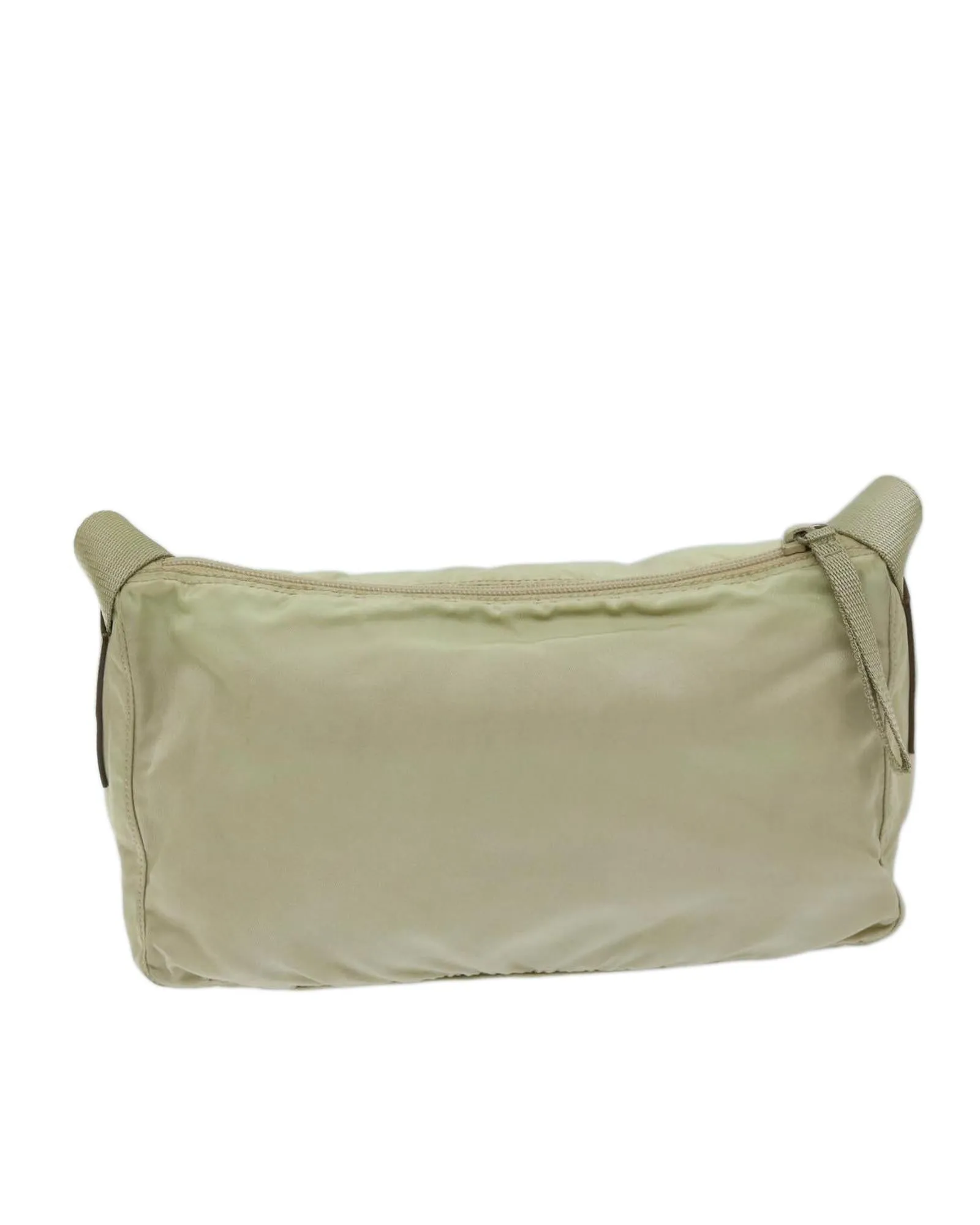 Beige Nylon Shoulder Bag with Guarantee Card and Made in Italy