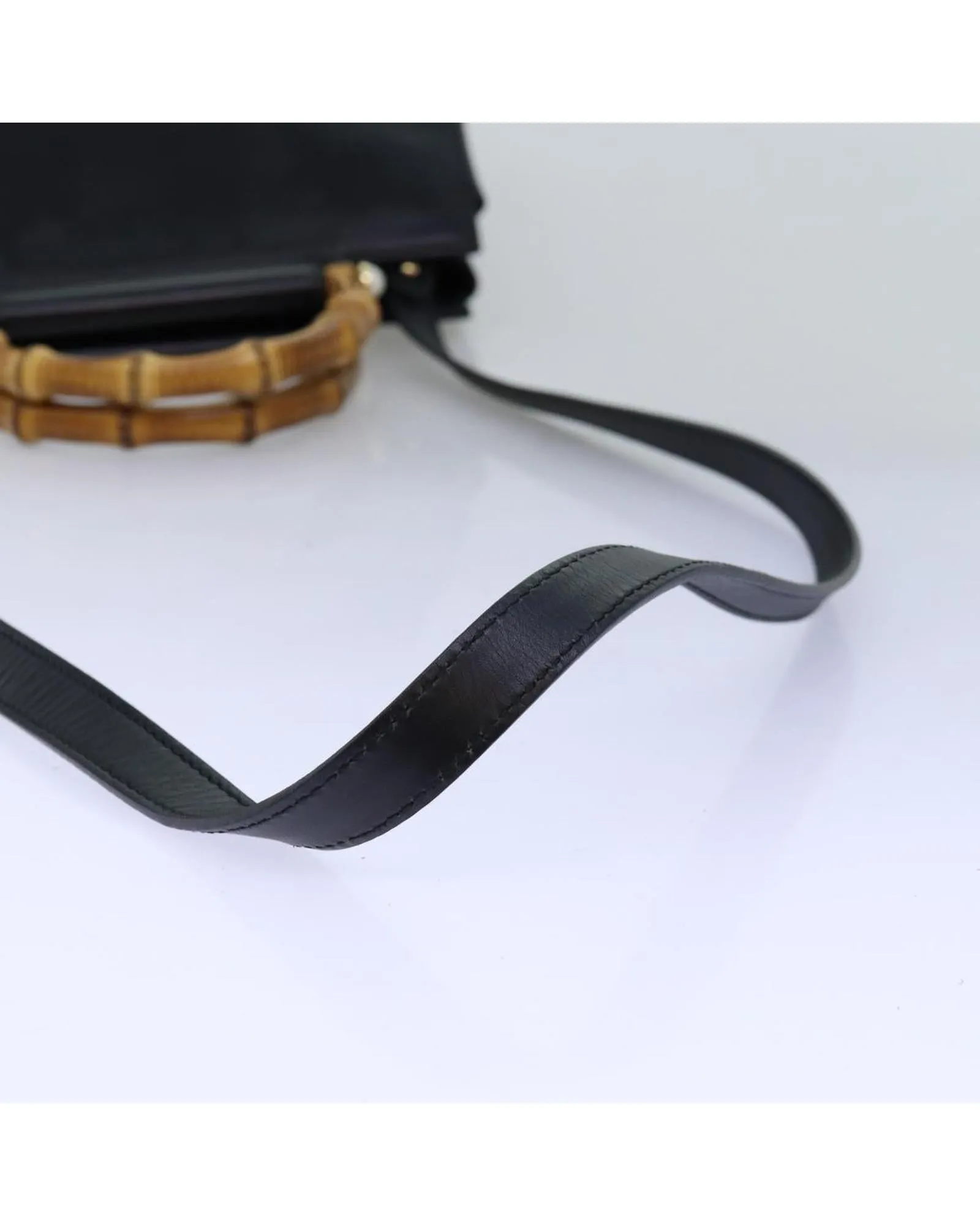 Black Leather Hand Bag with Shoulder Strap