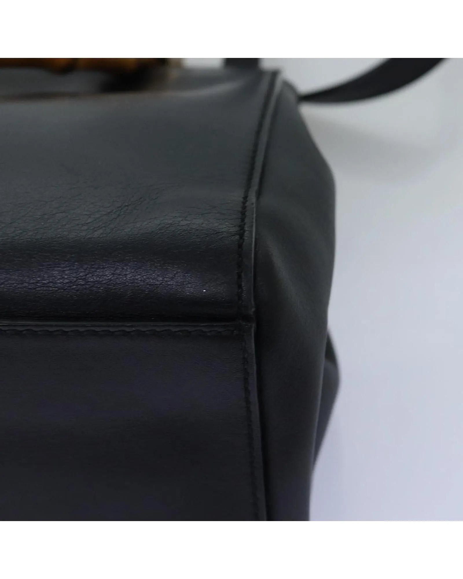 Black Leather Hand Bag with Shoulder Strap