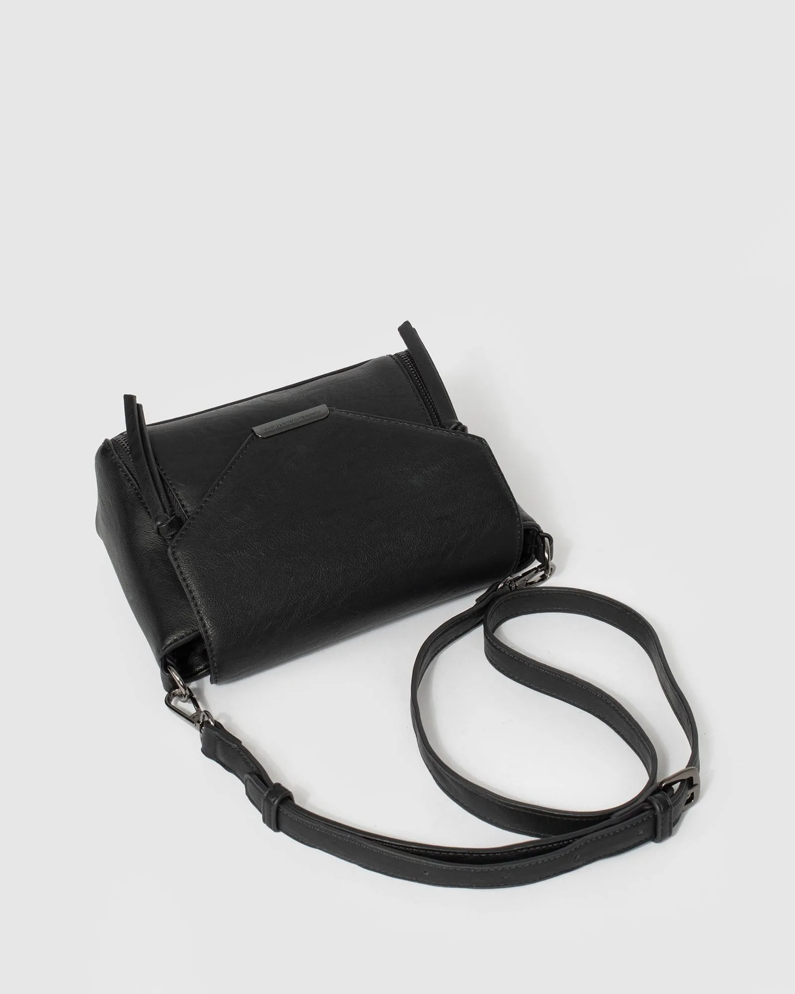 Black Lydia Zip Crossbody Bag