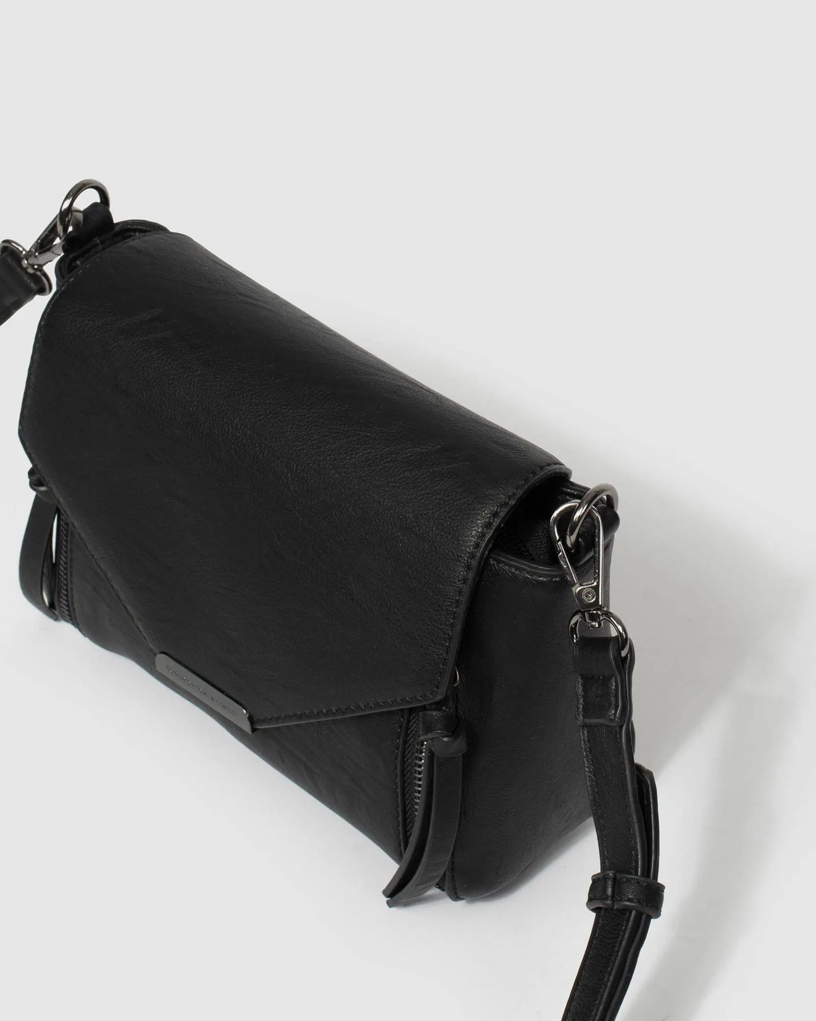 Black Lydia Zip Crossbody Bag