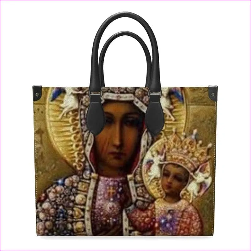 Black Madonna Premium Authentic Leather Shopper Bag