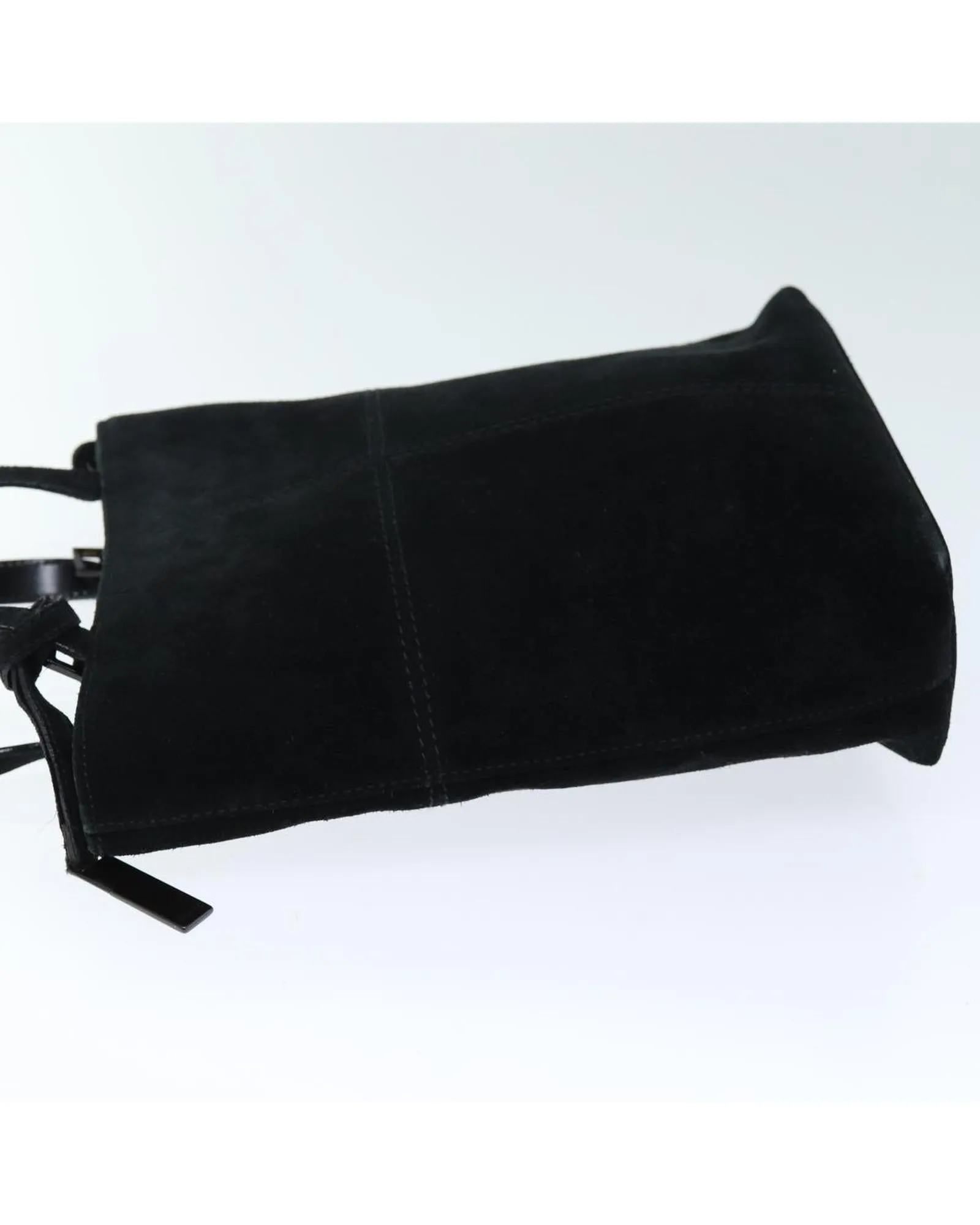 Black Suede Hand Bag with Accessories - Italian Made