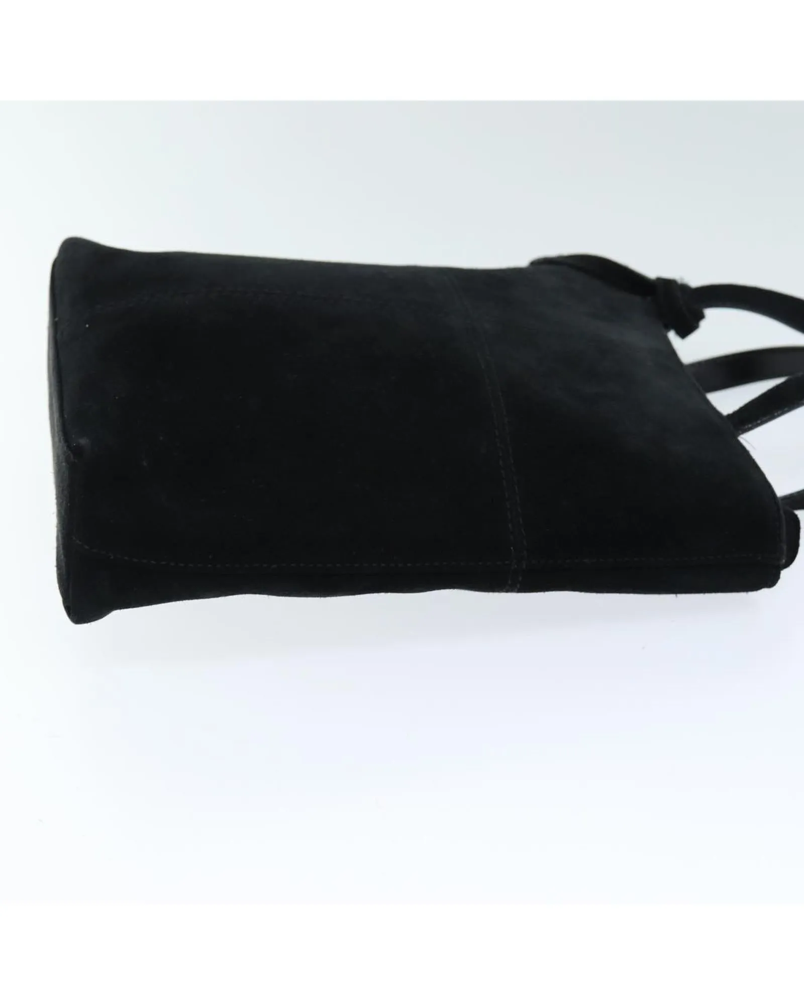 Black Suede Hand Bag with Accessories - Italian Made