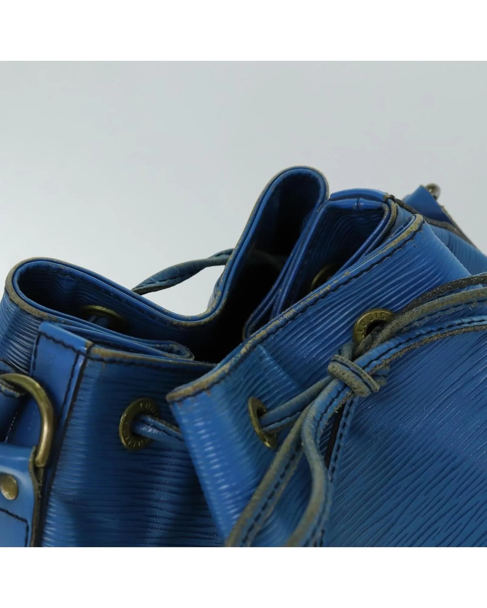 Blue Epi Leather Noe Shoulder Bag with Adjustable Strap