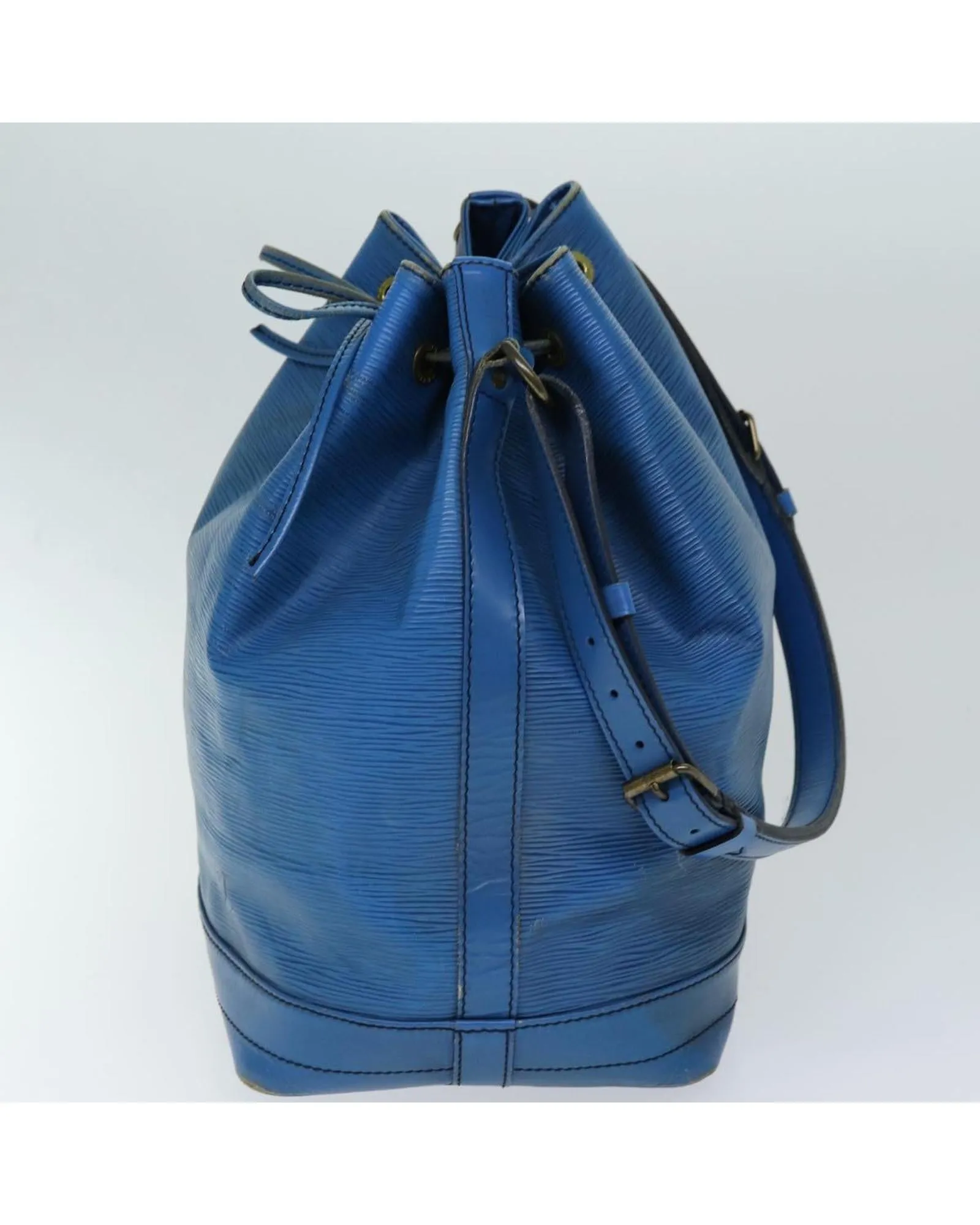 Blue Epi Leather Noe Shoulder Bag with Adjustable Strap