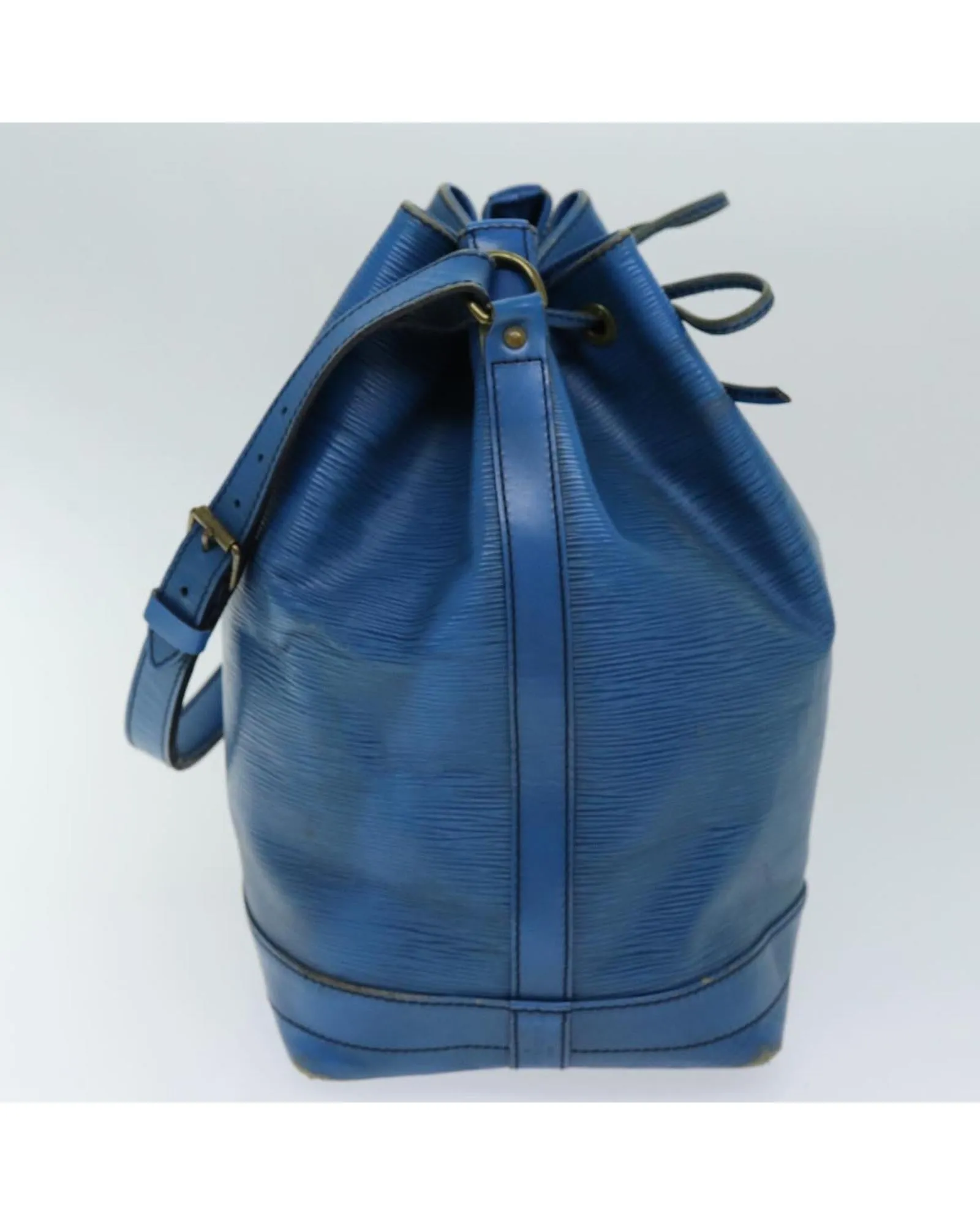 Blue Epi Leather Noe Shoulder Bag with Adjustable Strap