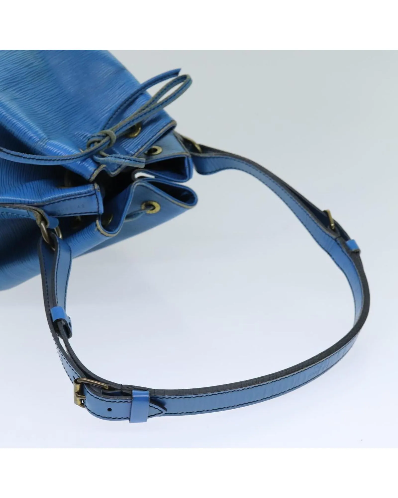 Blue Epi Leather Noe Shoulder Bag with Adjustable Strap