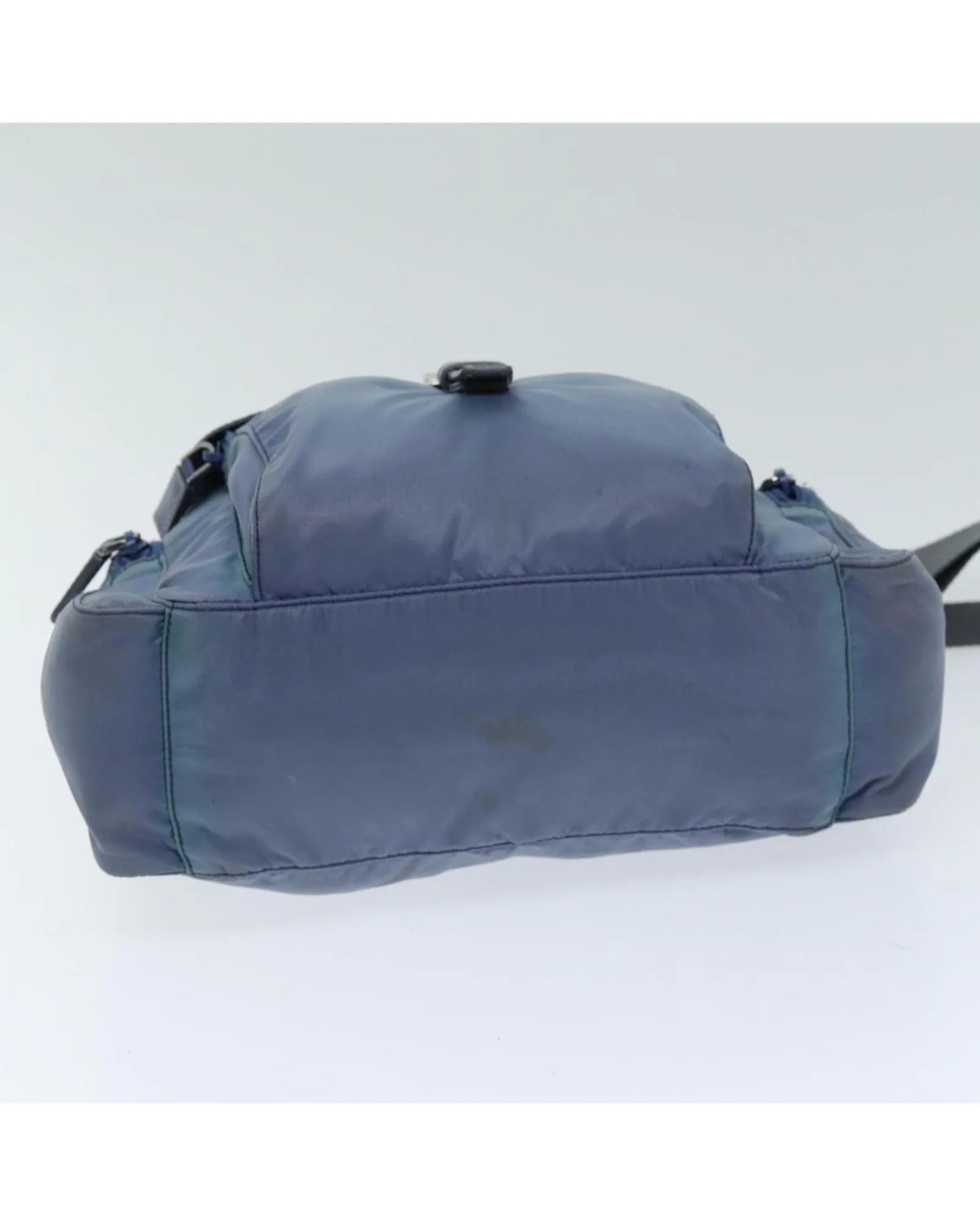 Blue Nylon Shoulder Bag with Adjustable Strap