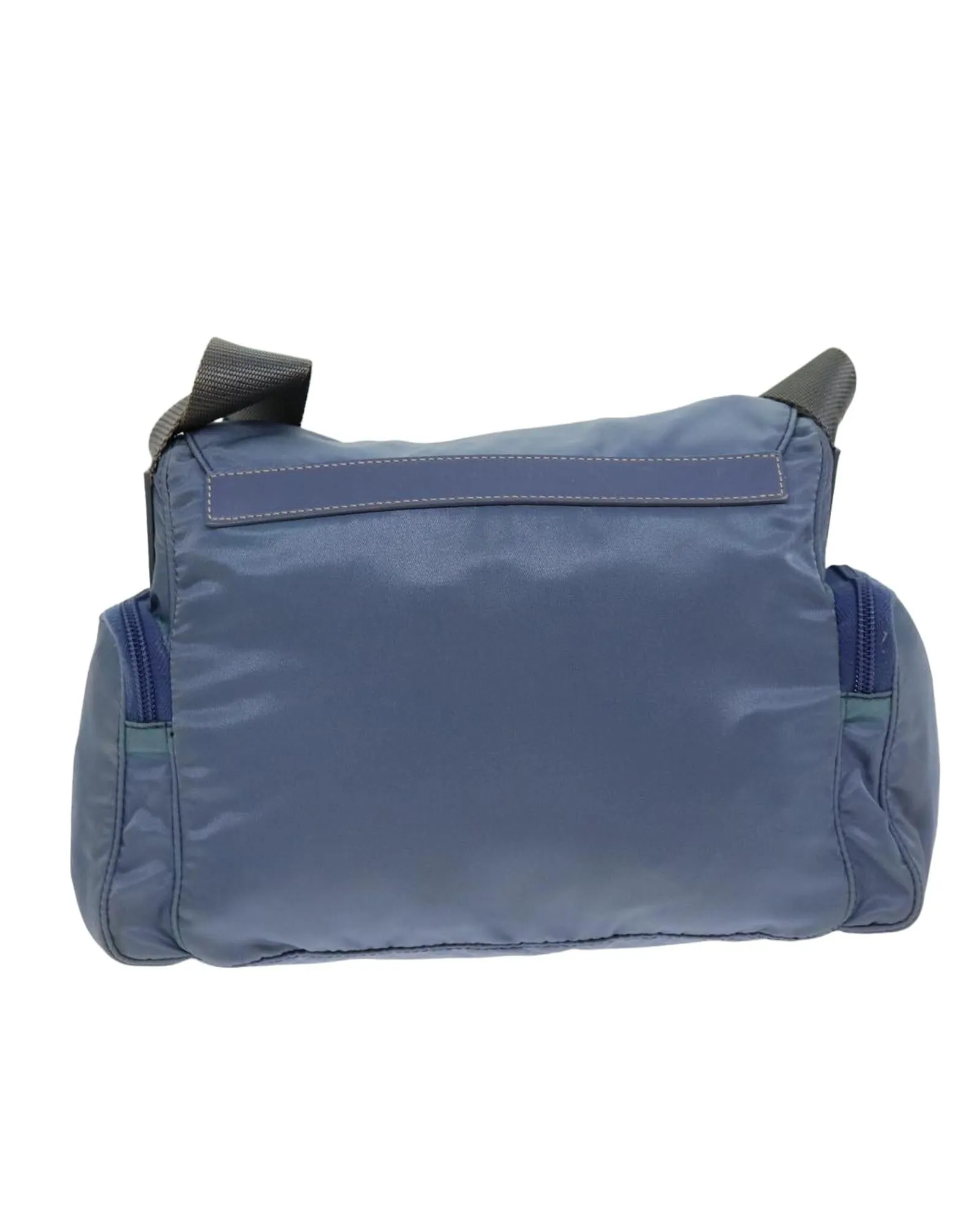 Blue Nylon Shoulder Bag with Adjustable Strap