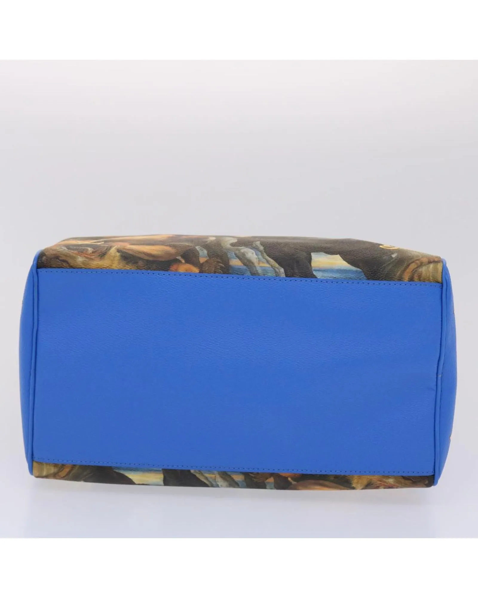 Blue PVC Leather Hand Bag with Dust Bag and Padlock