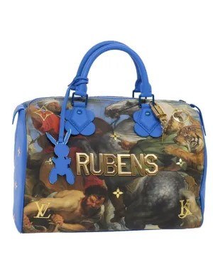 Blue PVC Leather Hand Bag with Dust Bag and Padlock