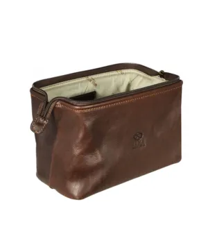 Brown Leather Toiletry Bag