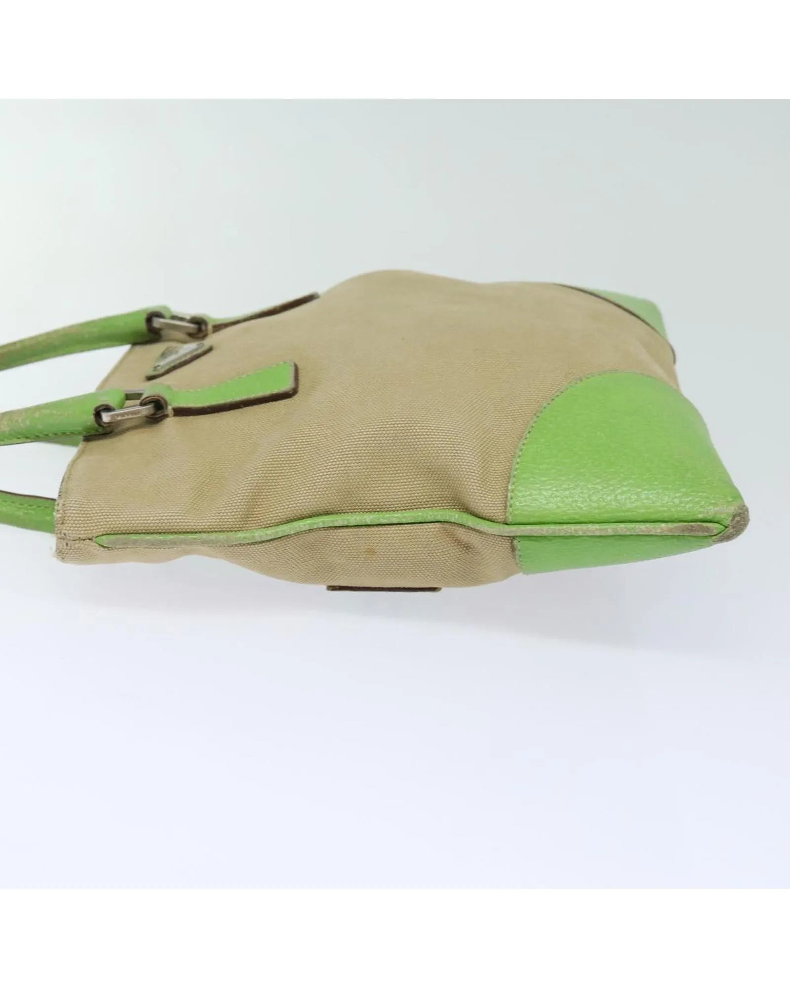 Canvas Hand Bag with Handle and Distressed Detailing