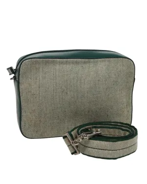 Canvas Leather Shoulder Bag with Adjustable Strap