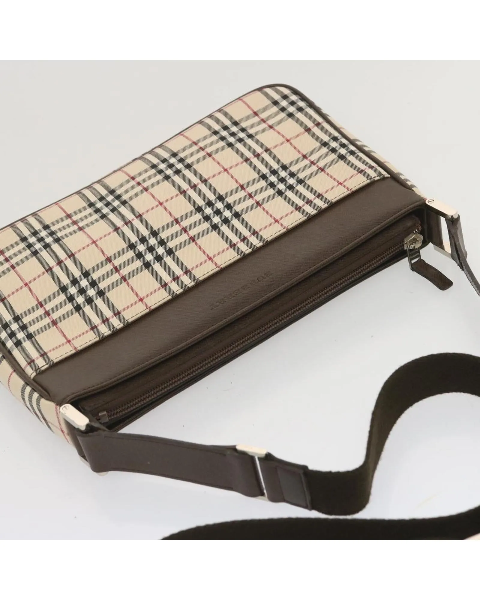 Canvas Shoulder Bag with Nova Check Pattern by Burberry