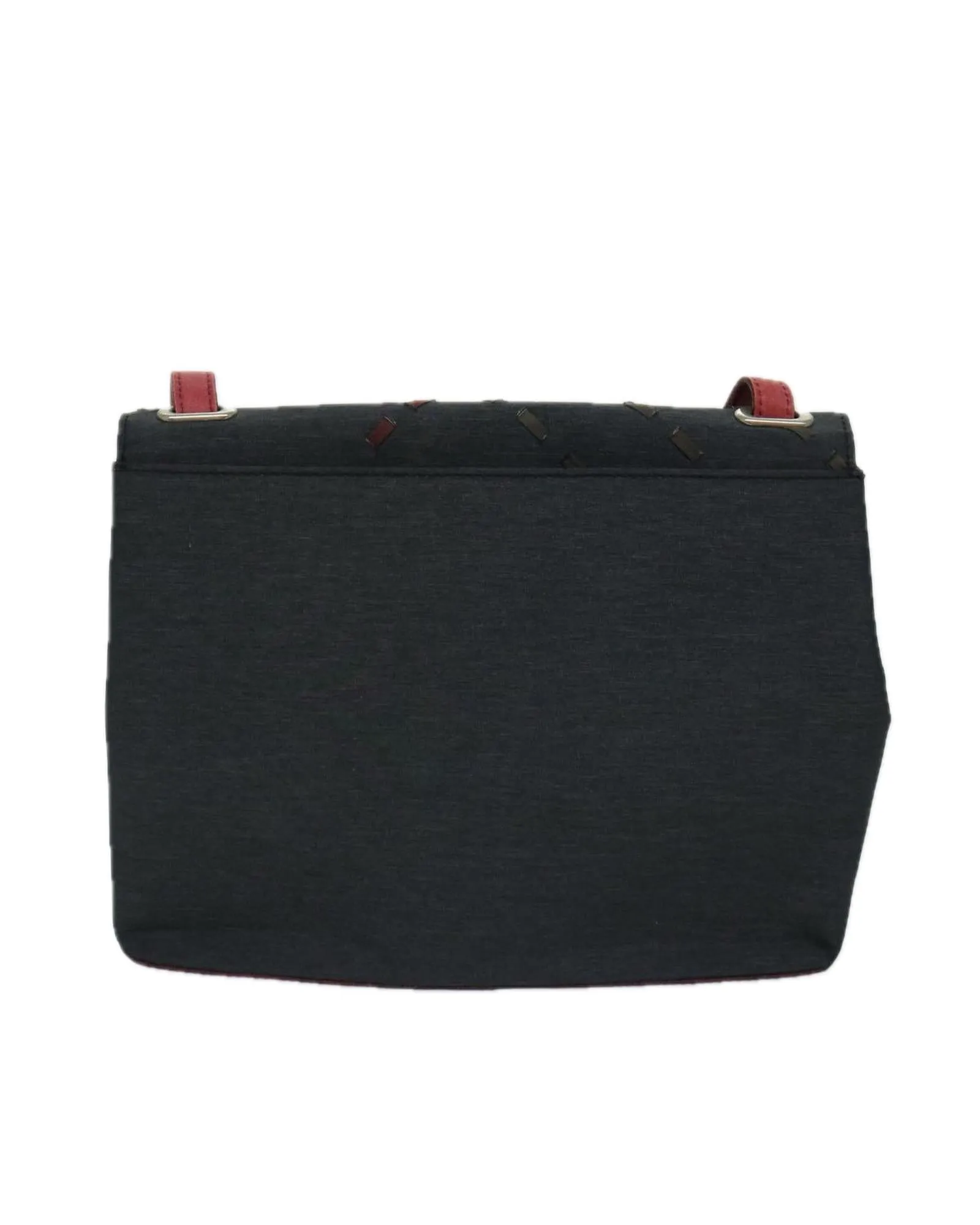 Canvas Shoulder Bag with Red and Black Accents