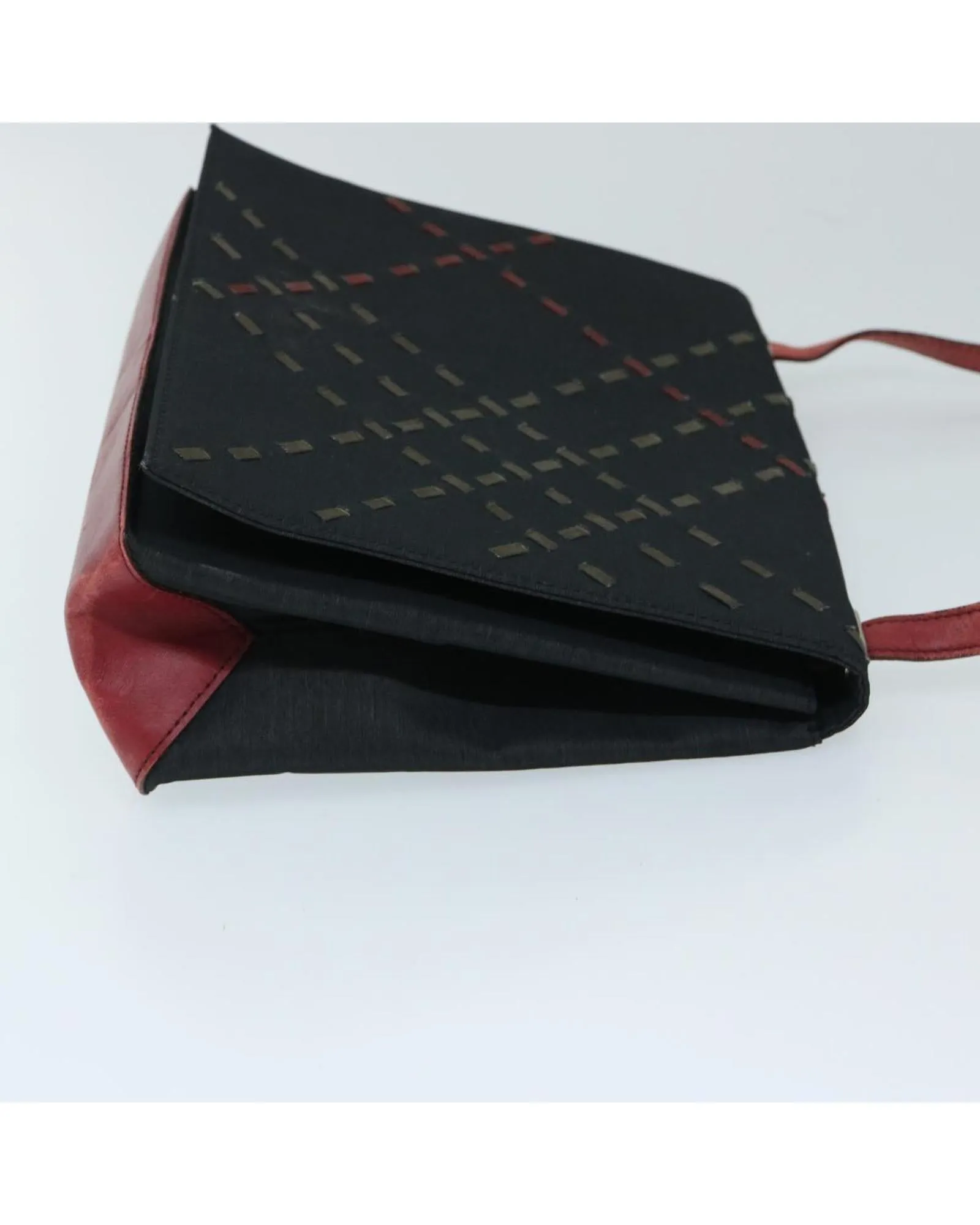 Canvas Shoulder Bag with Red and Black Accents