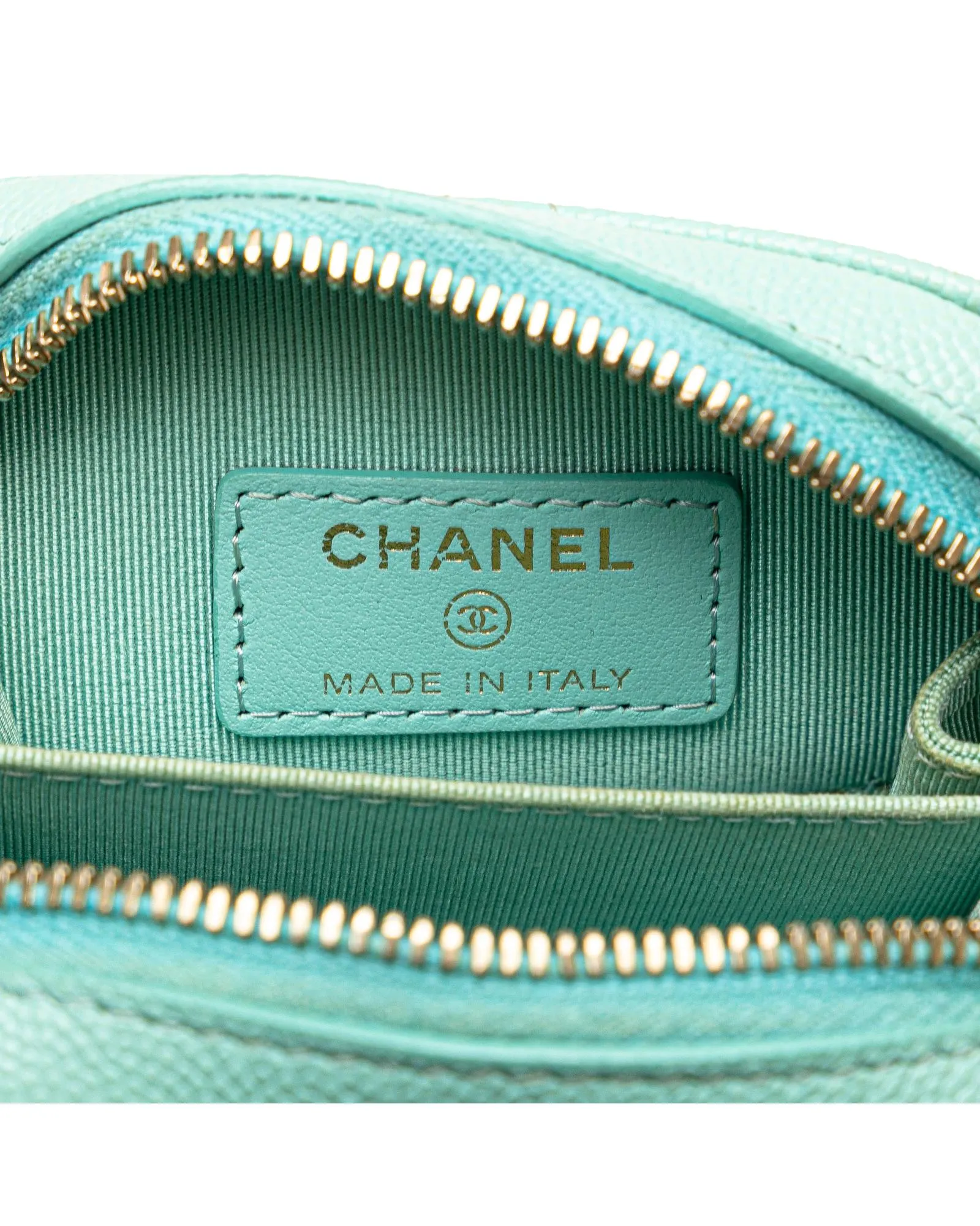 Chanel 19 Mini Crossbody Bag in Mint Green Caviar Leather