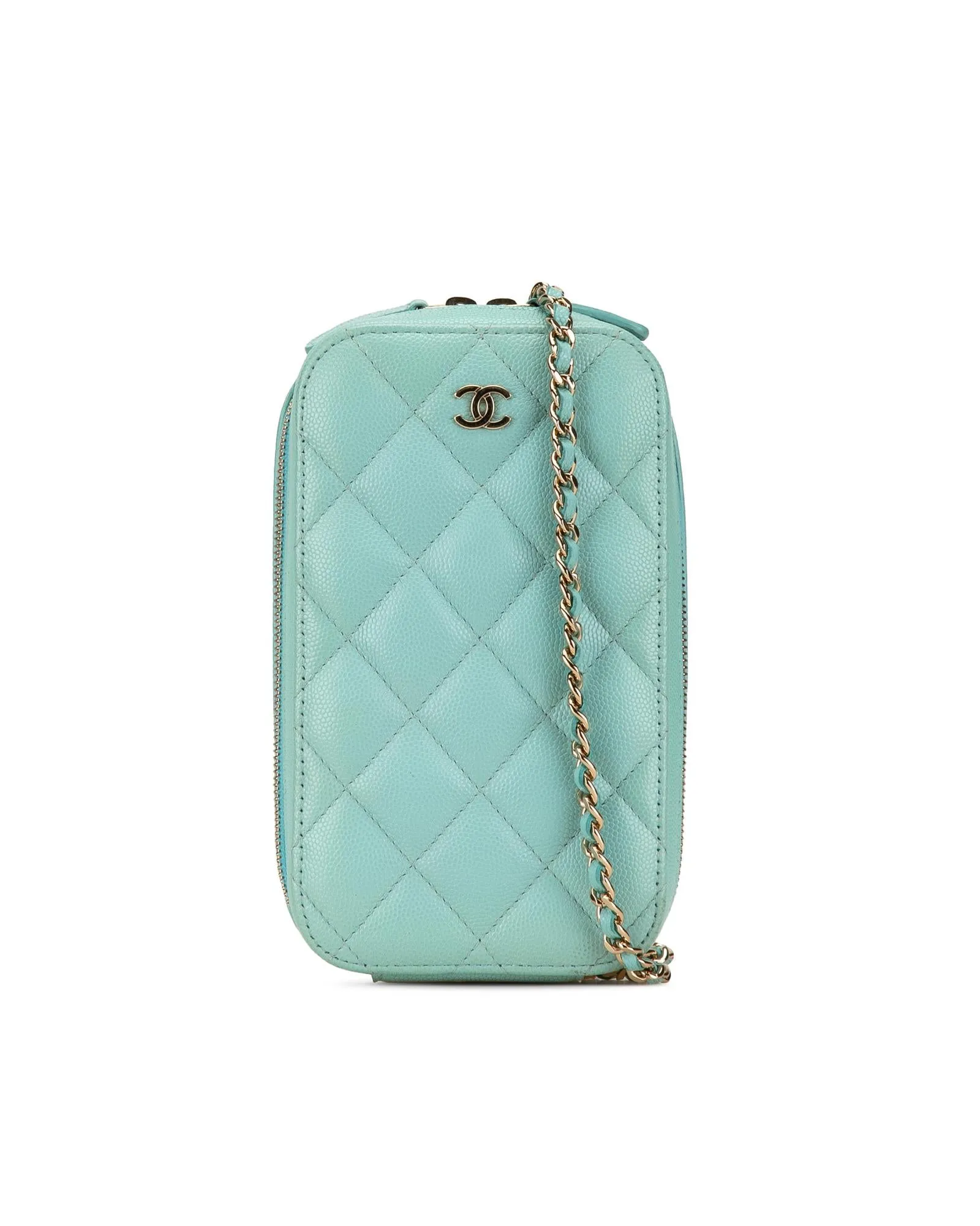 Chanel 19 Mini Crossbody Bag in Mint Green Caviar Leather