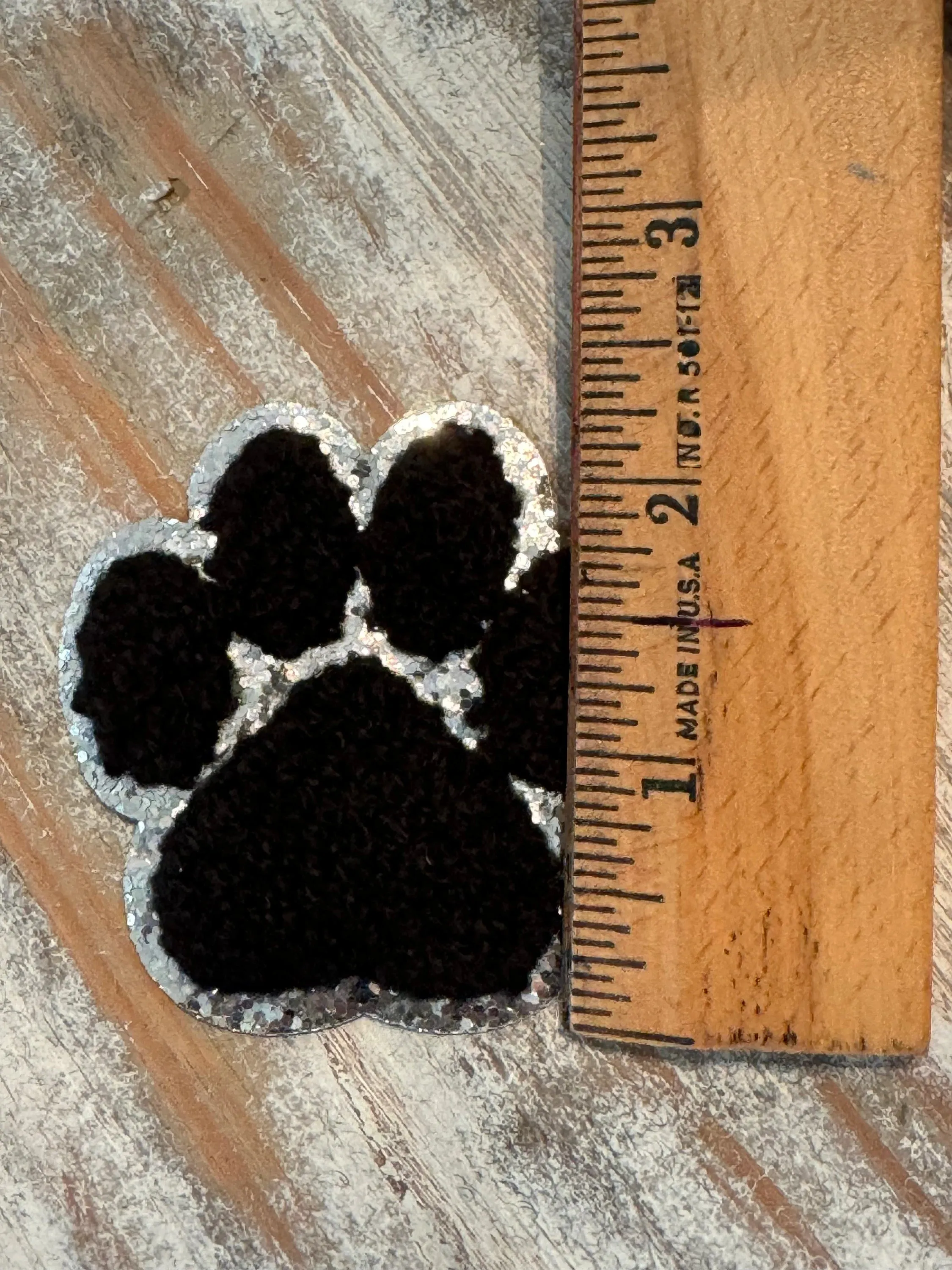 Chenille Paw Print Iron On Patches