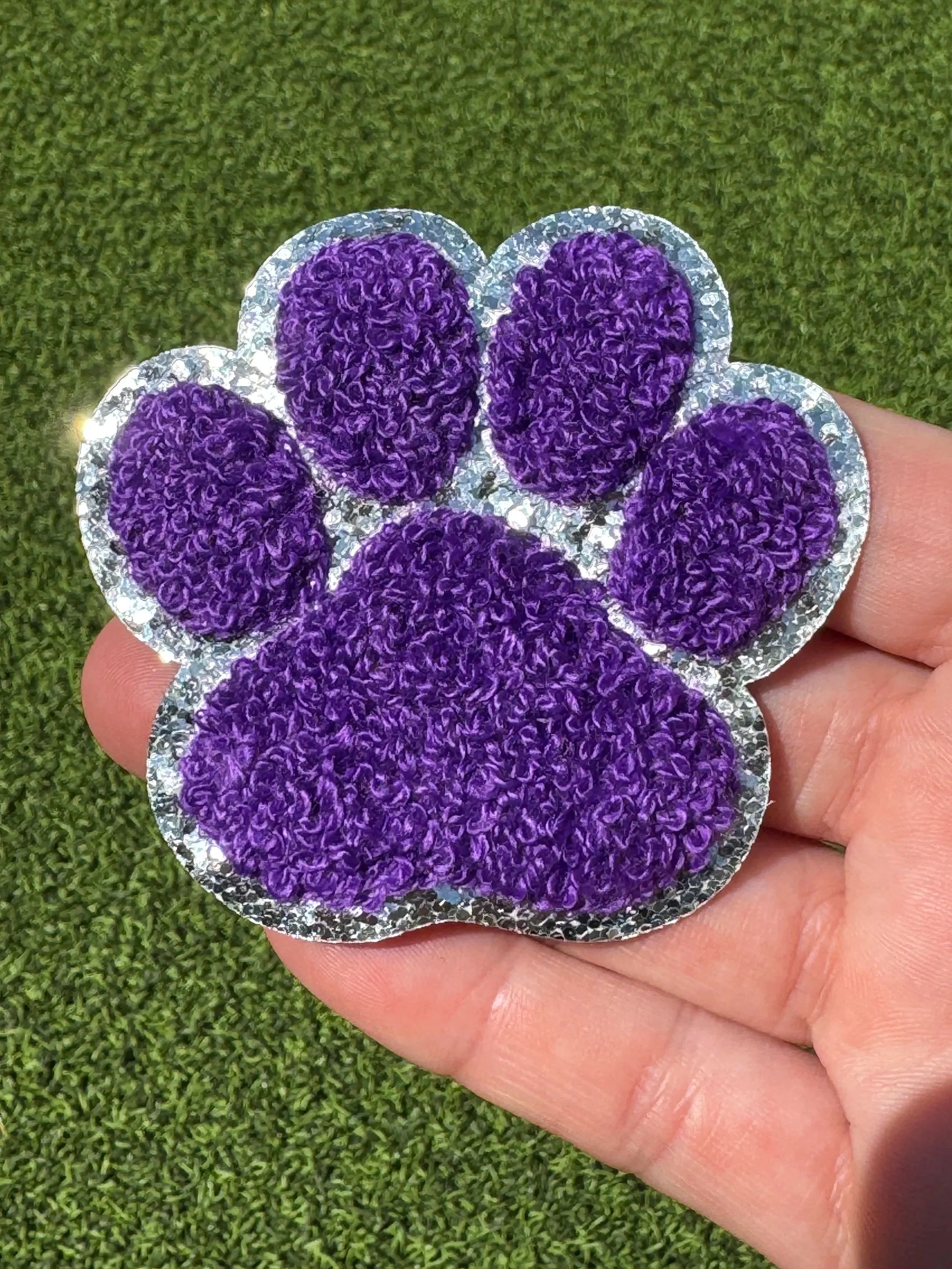 Chenille Paw Print Iron On Patches