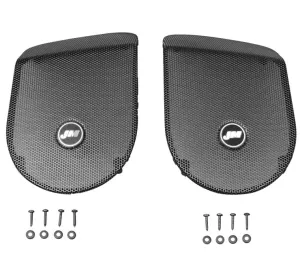 Close Out J&M 217283 Black Saddlebag Lid Speaker Grill Set for Harley Davidson 1998-2013