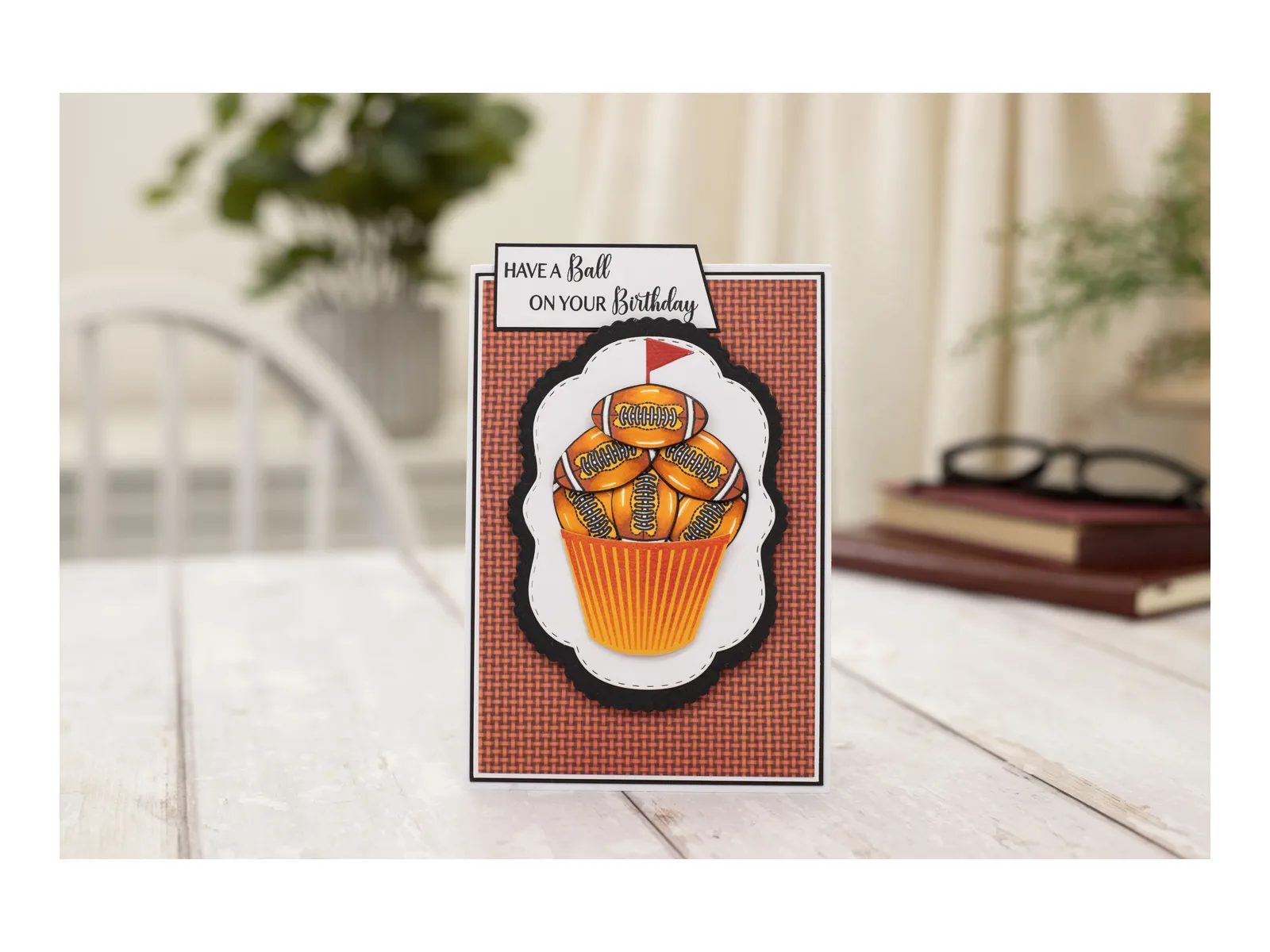 Crafter's Companion Modern Man Stamp and Die - Football Cupcake