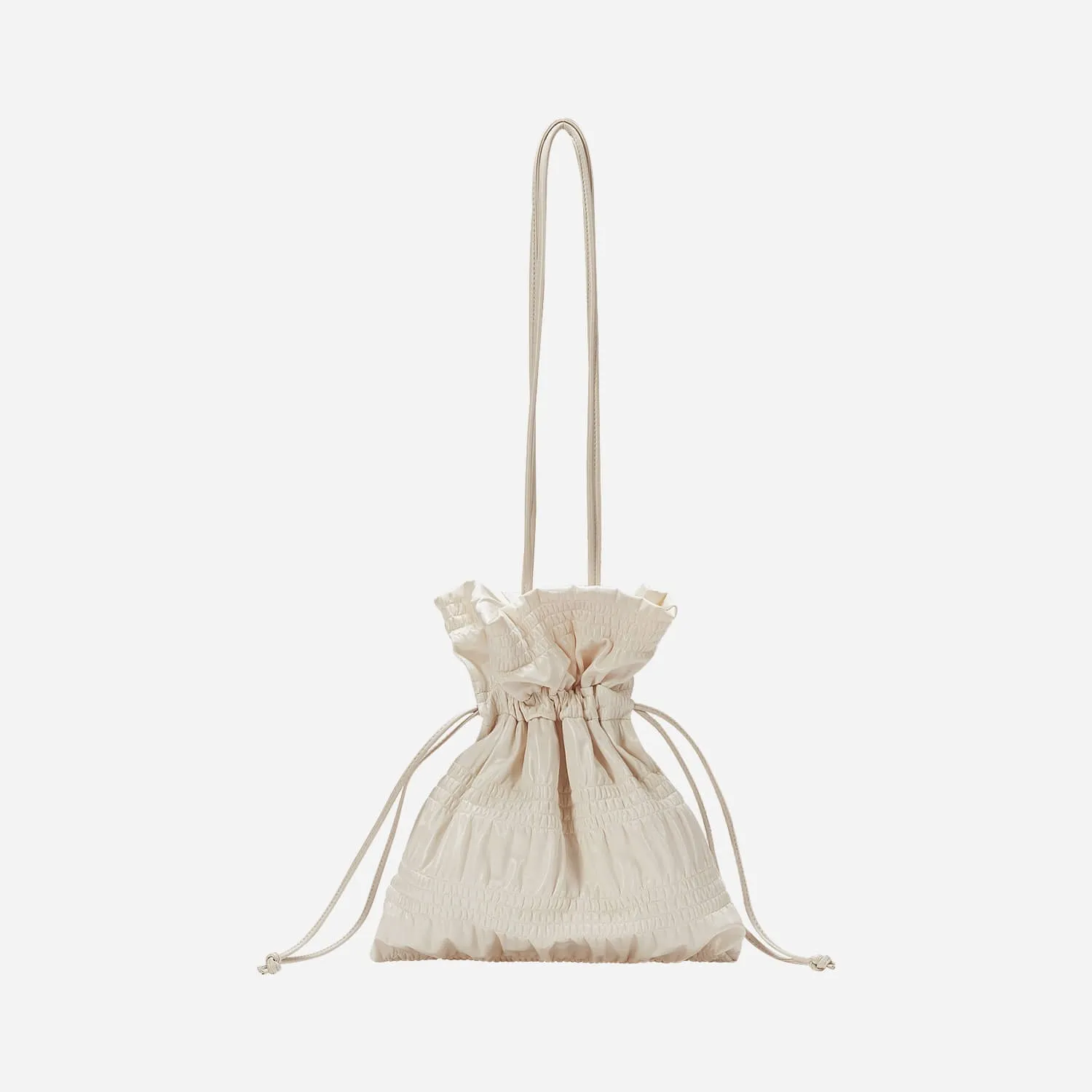 Crinkle Shoulder Bag_Ivory