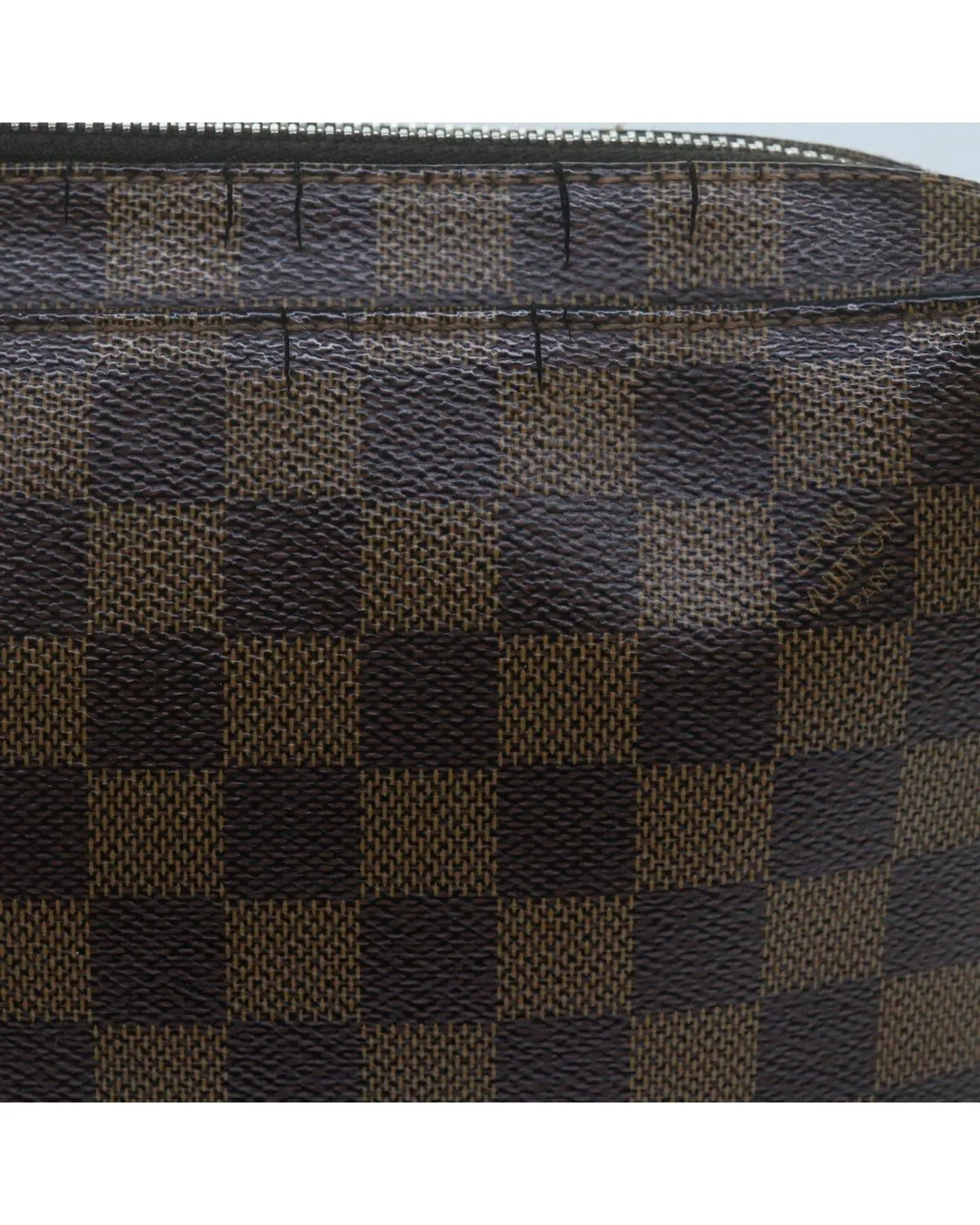 Damier Ebene Canvas Shoulder Bag with Adjustable Strap