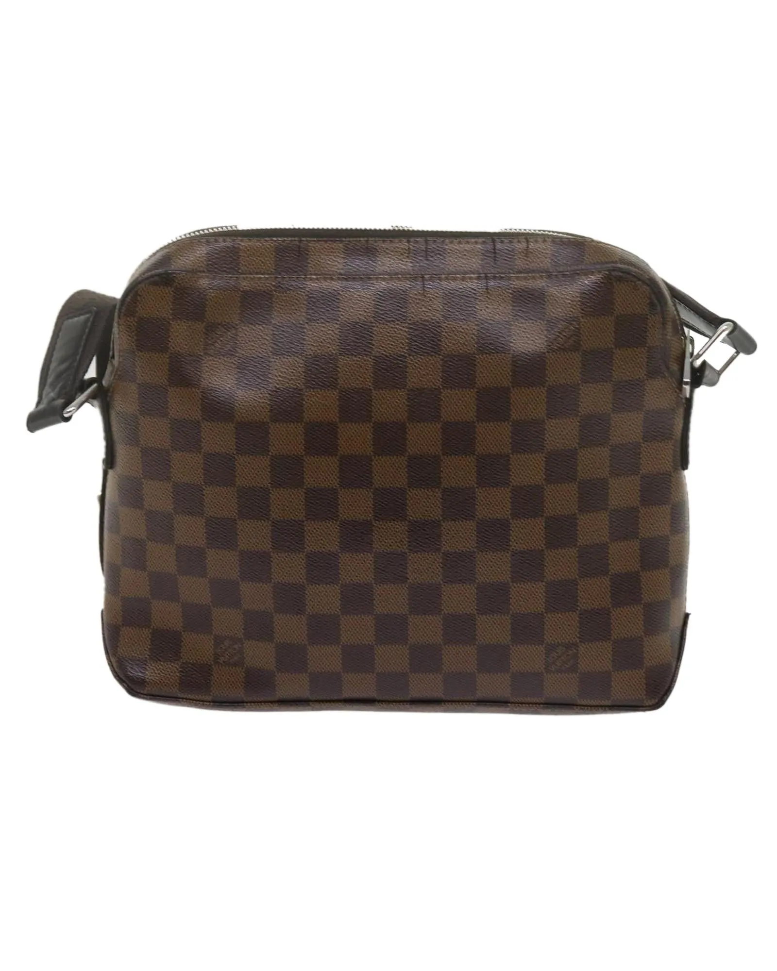 Damier Ebene Canvas Shoulder Bag with Adjustable Strap