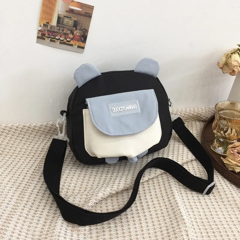 deanwangkt Japanese Style Lovely Small Bag Women Cartoon Bear Ears Nylon Bag Student Girl Crossbody Bags For Women Bolsa Mujer Shoulder Bag