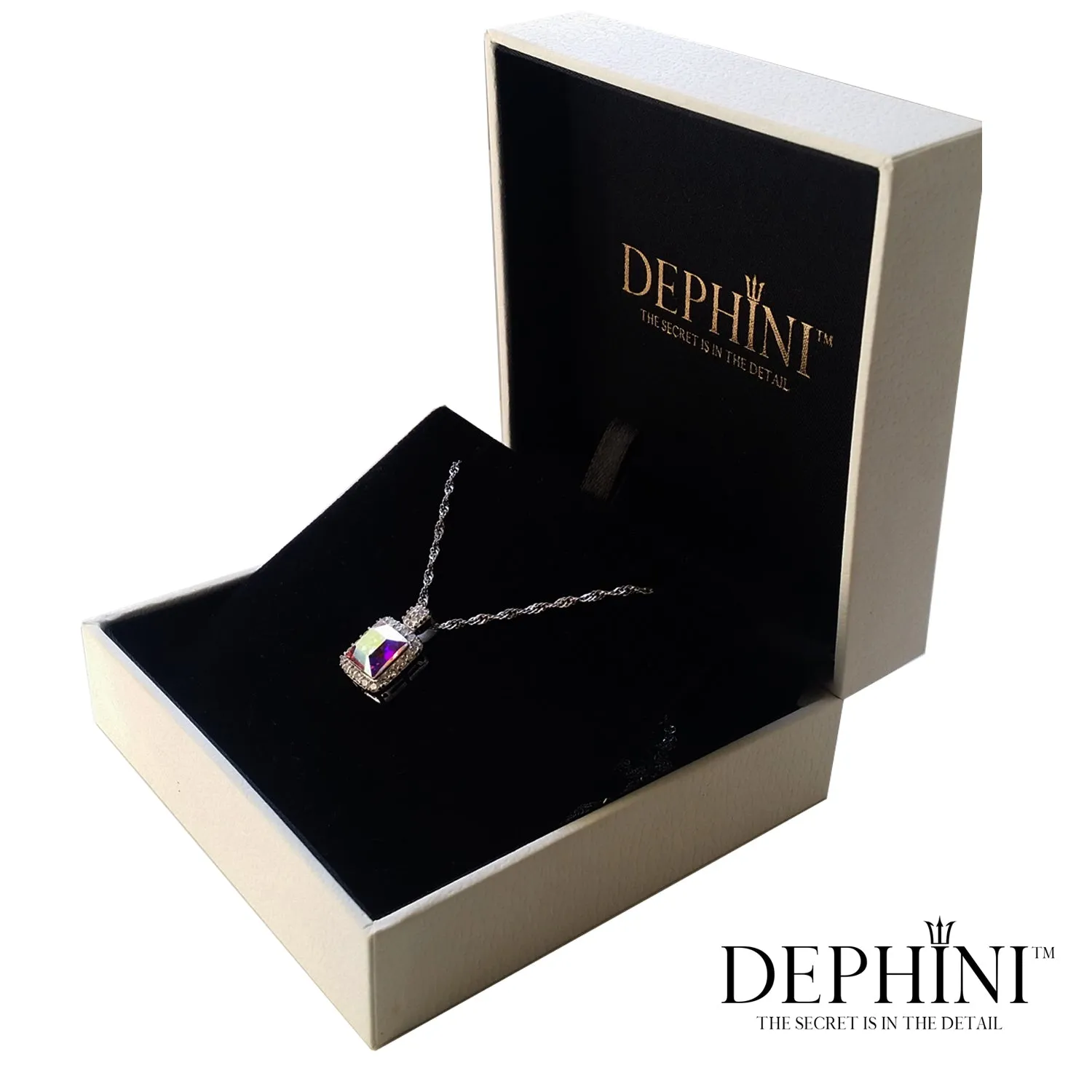 DEPHINI Rainbow necklace - 925 sterling silver SW branded Crystal