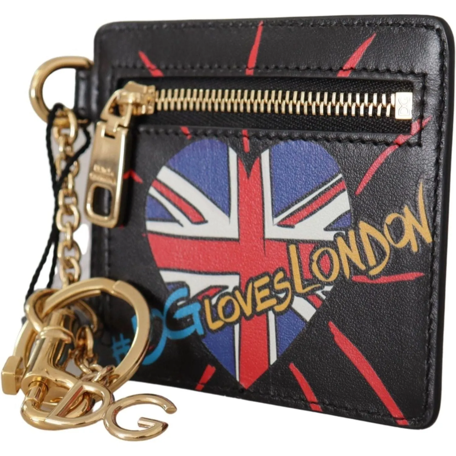 Dolce & Gabbana Elegant Leather Coin Wallet With Keyring