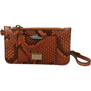 Dolce & Gabbana Elegant Python Patterned Leather Wristlet