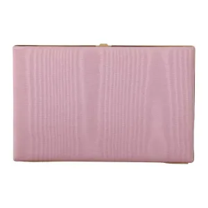 Dolce & Gabbana Pink Silk Gold Frame Clutch Evening Party Purse Bag