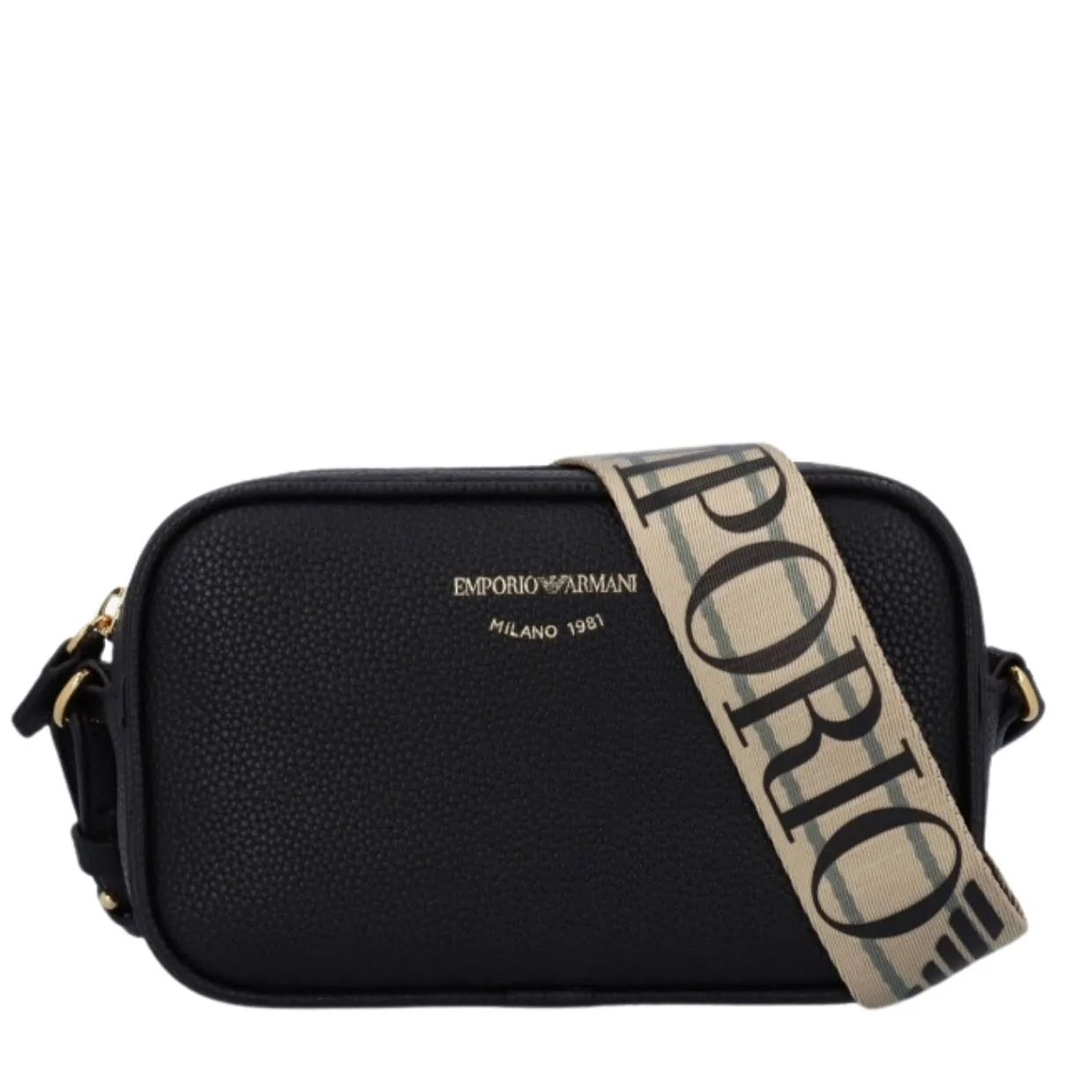 Emporio Armani Printed Logo Black Camera Bag