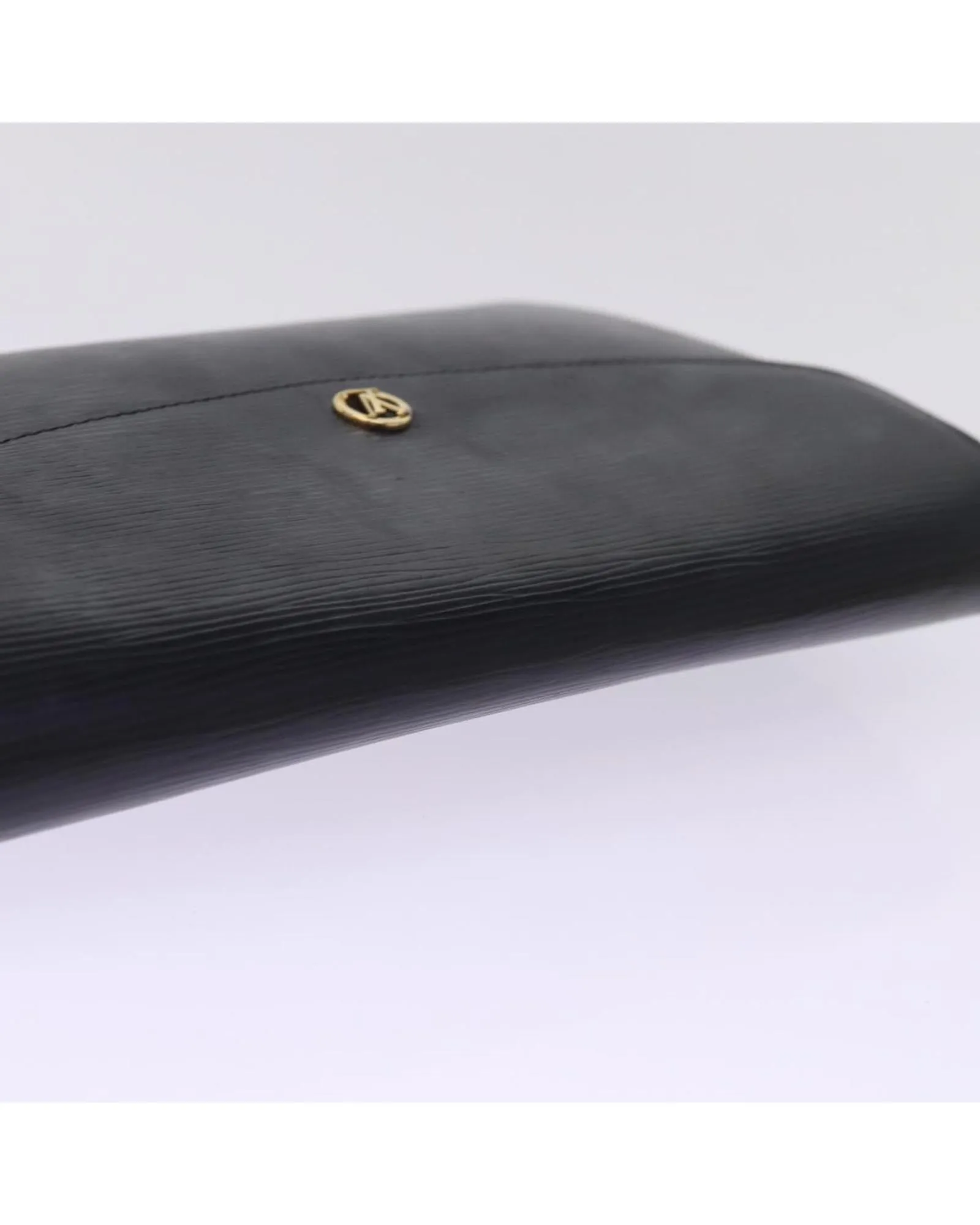 Epi Leather Clutch Bag with Structured Design