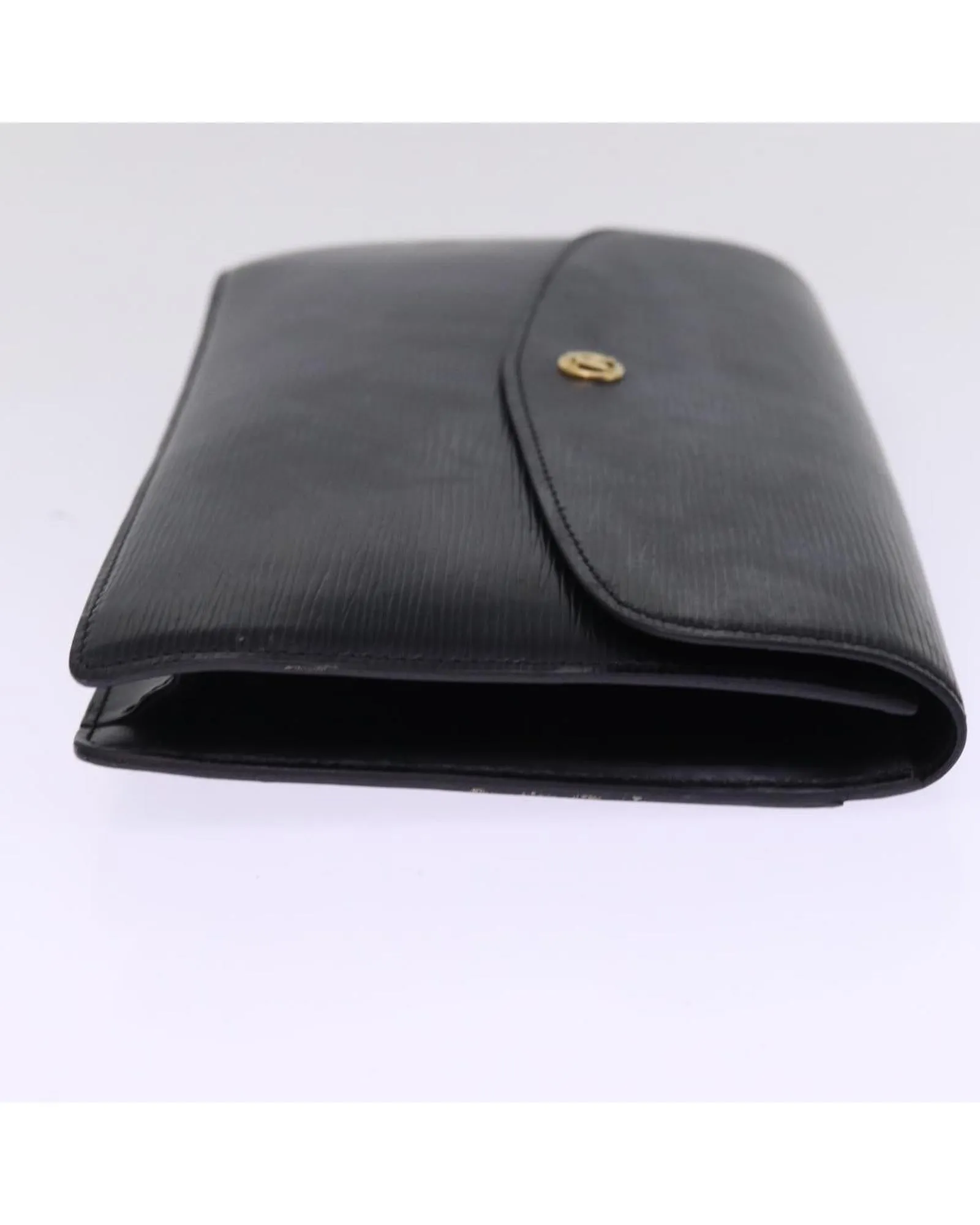 Epi Leather Clutch Bag with Structured Design